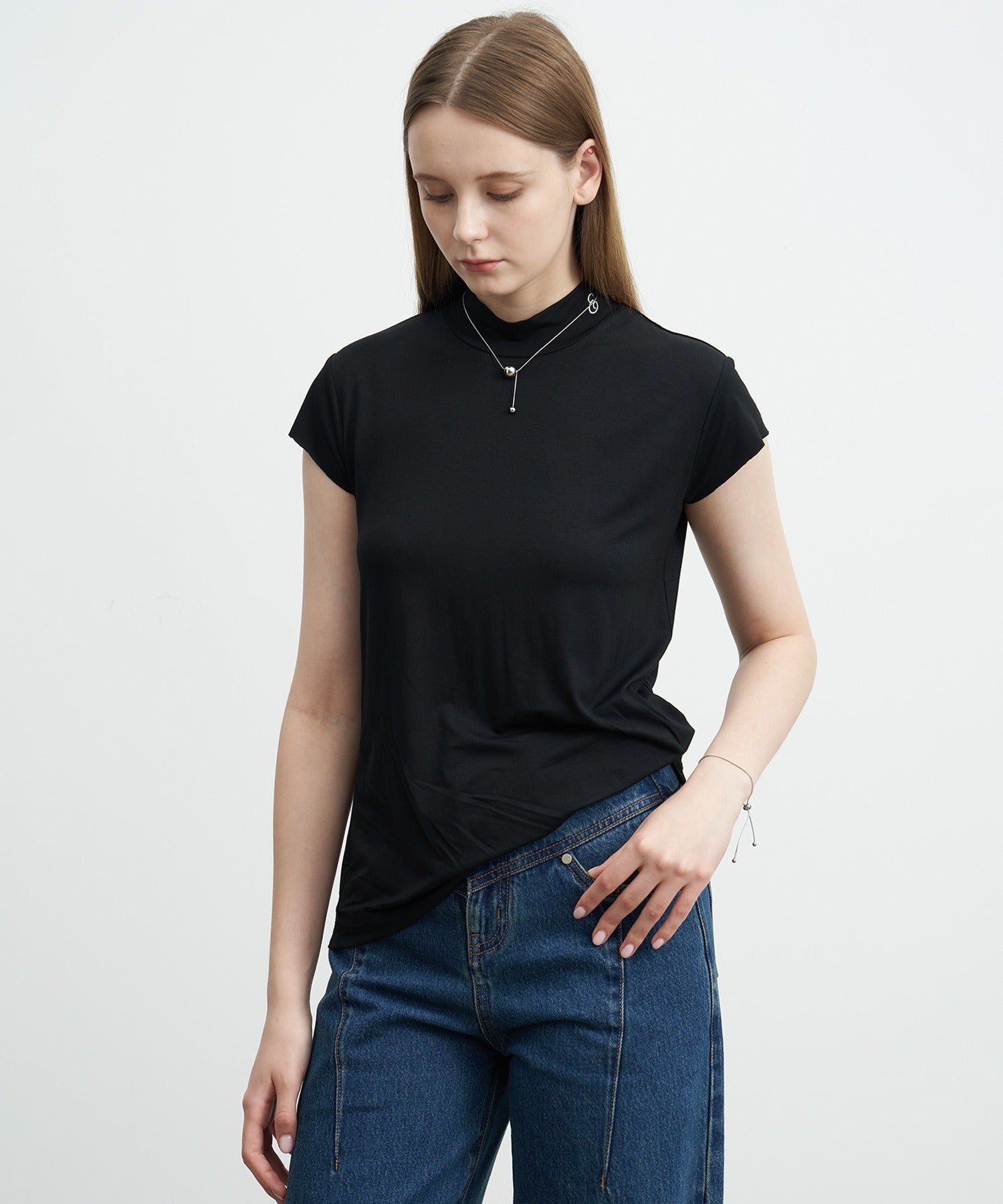 Draped Short Sleeve Top