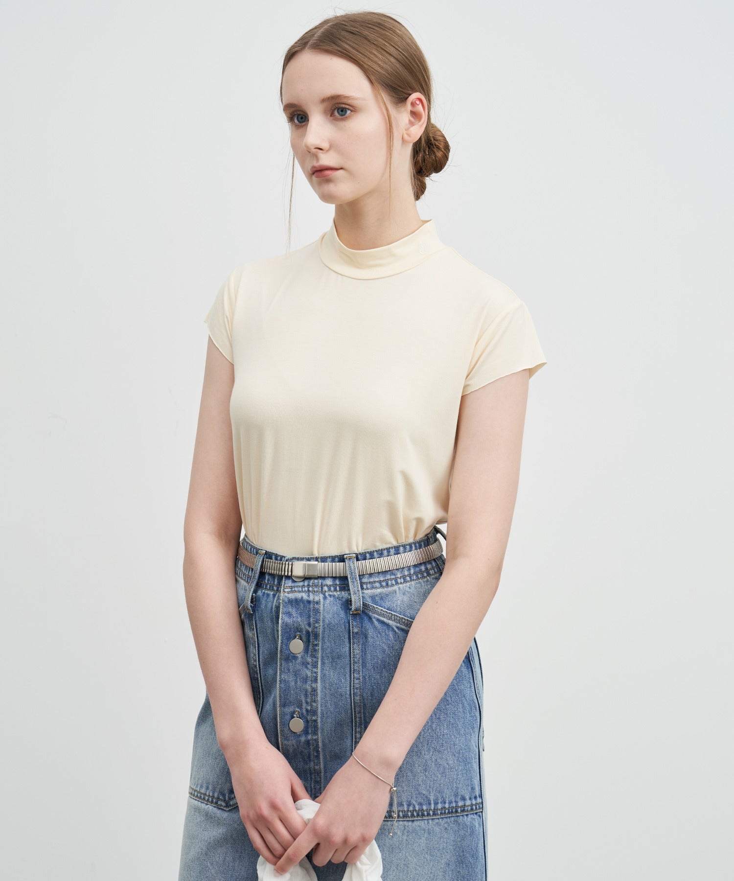 Draped Short Sleeve Top