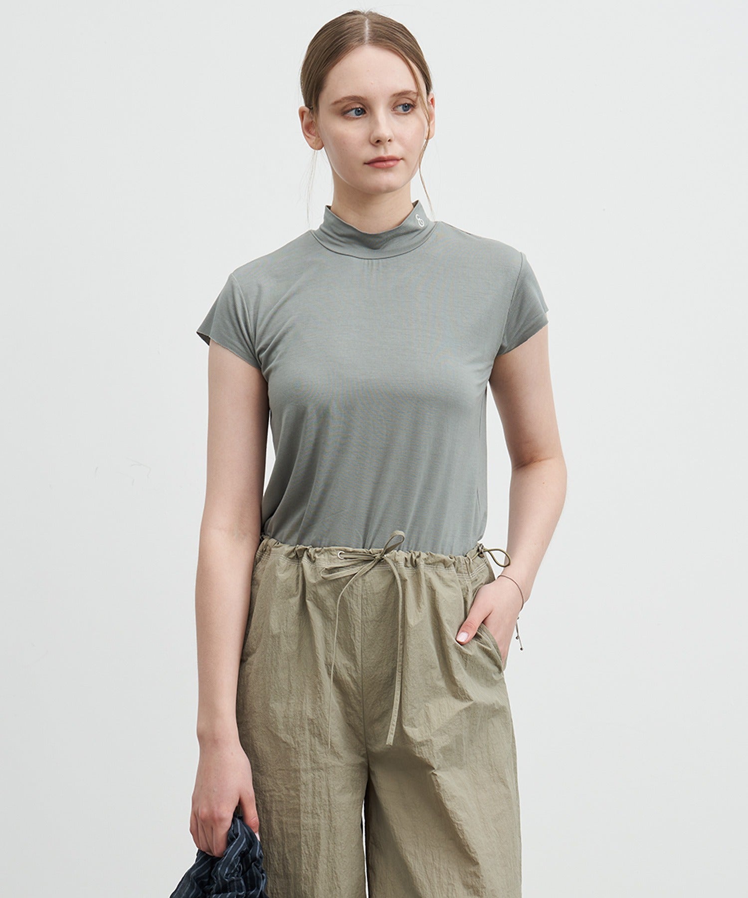 Draped Short Sleeve Top