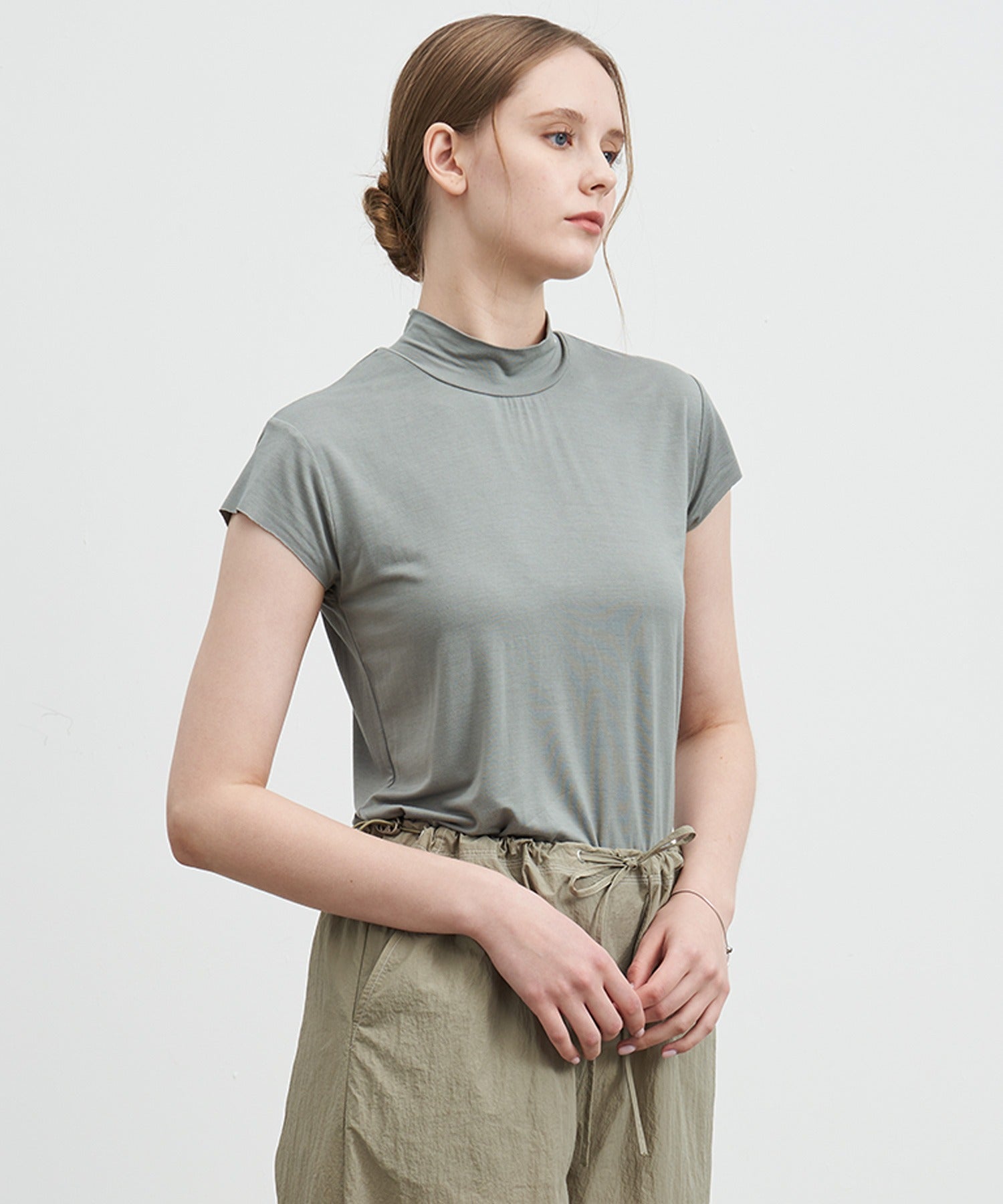 Draped Short Sleeve Top