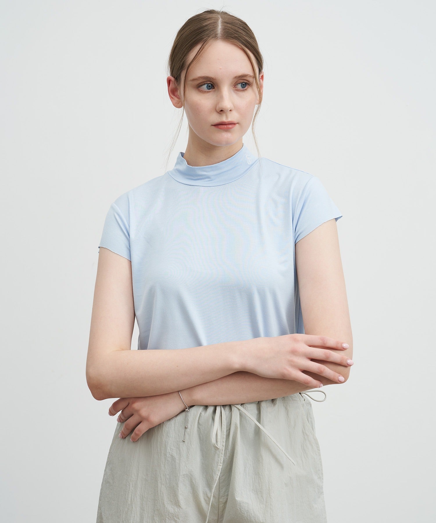 Draped Short Sleeve Top