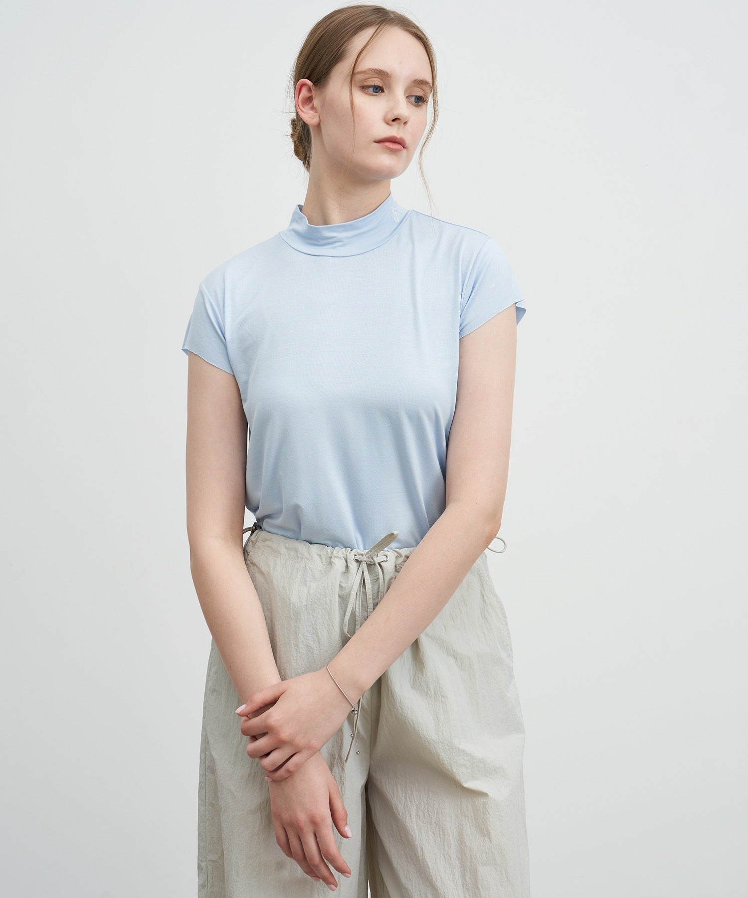 Draped Short Sleeve Top