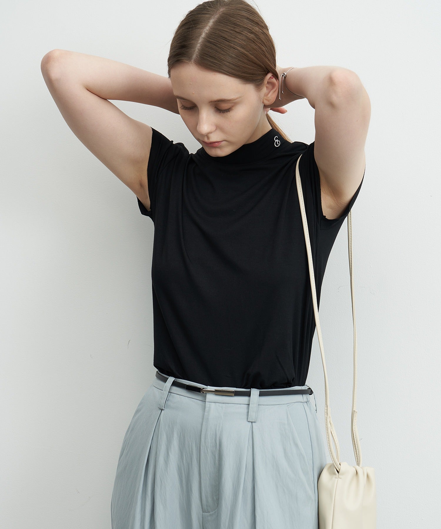 Draped Short Sleeve Top