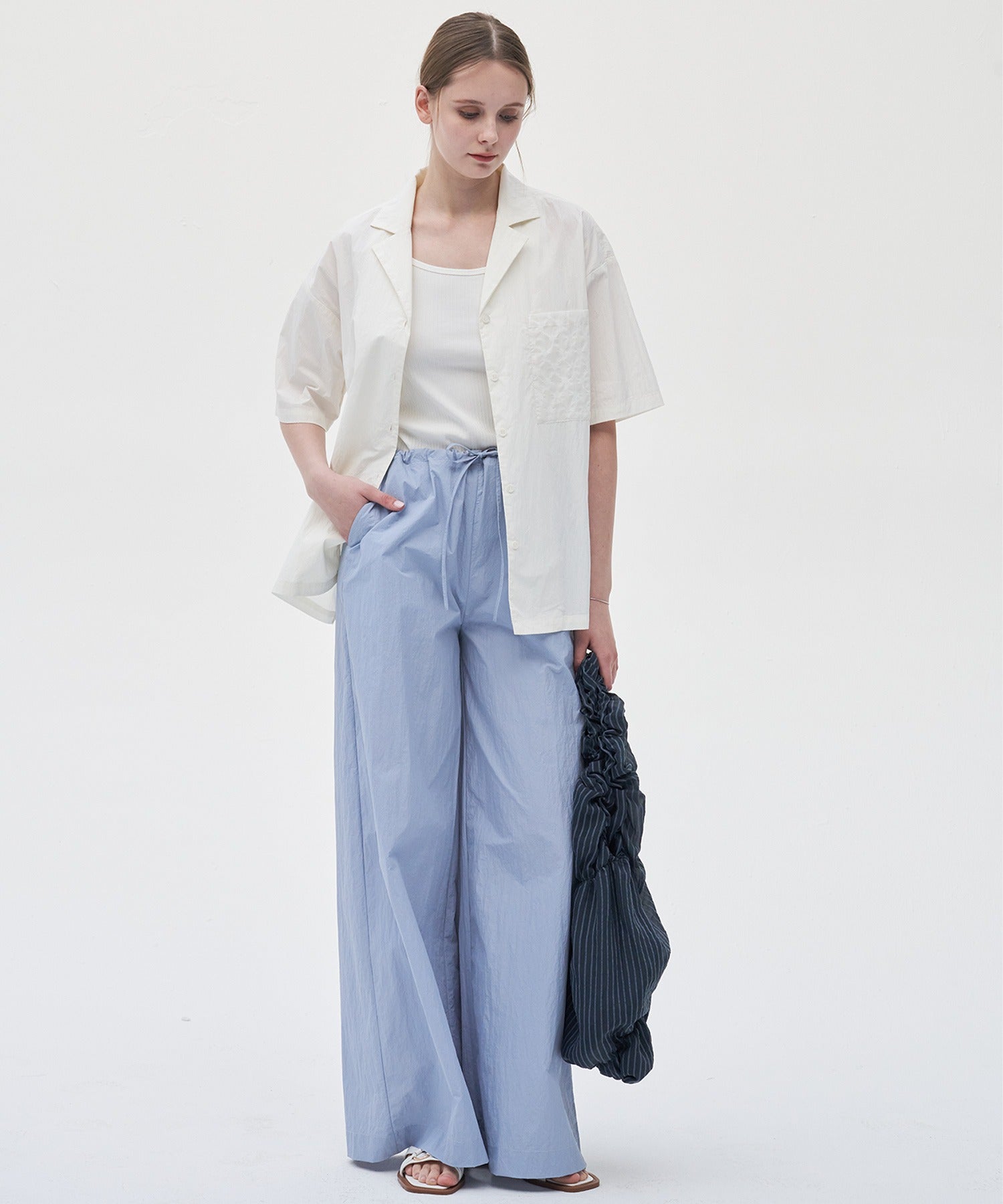 Adjustable Nylon Wide Pants