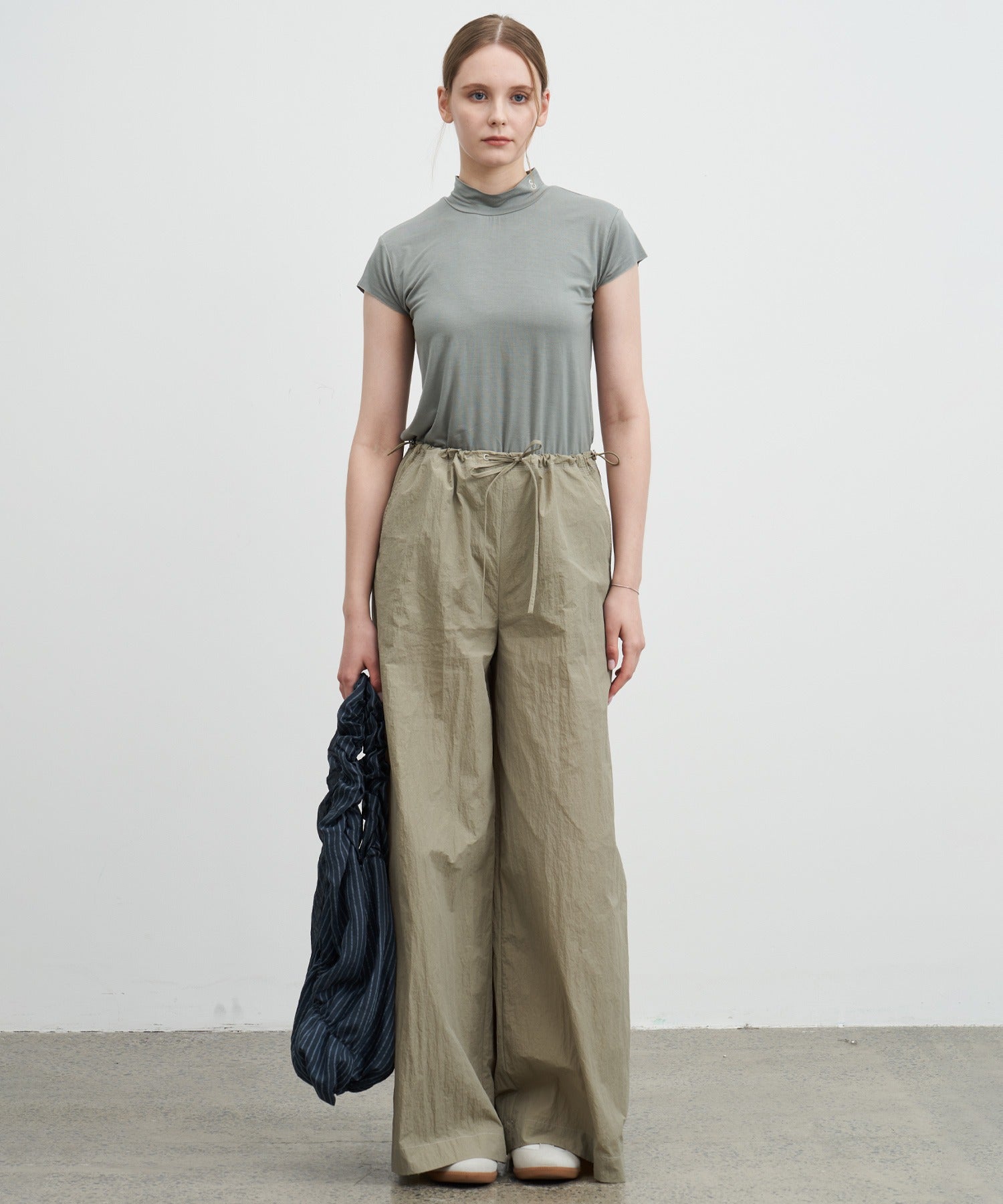 Adjustable Nylon Wide Pants