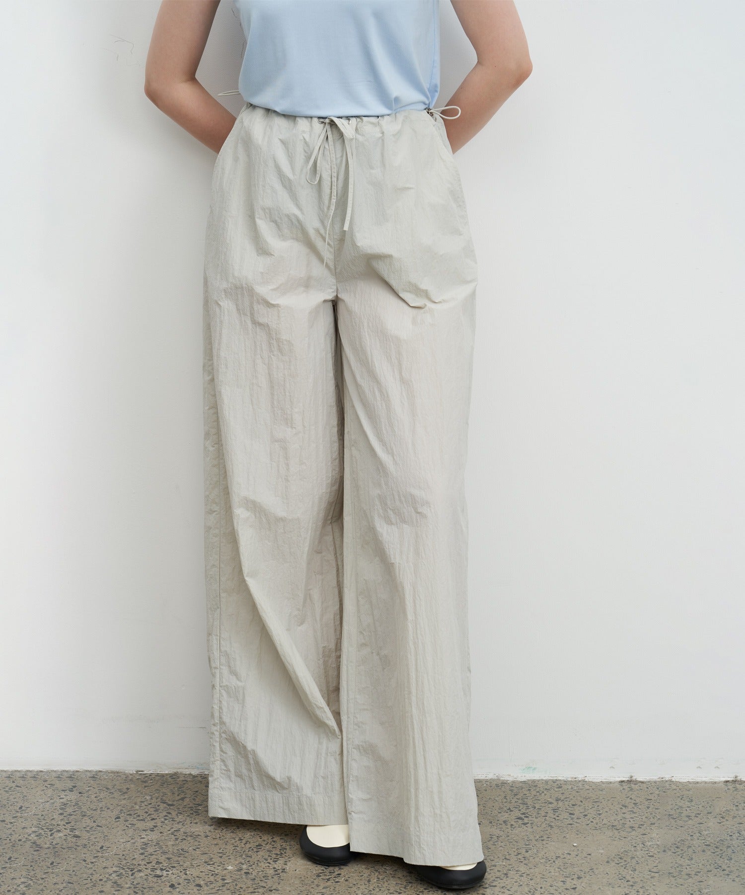 Adjustable Nylon Wide Pants