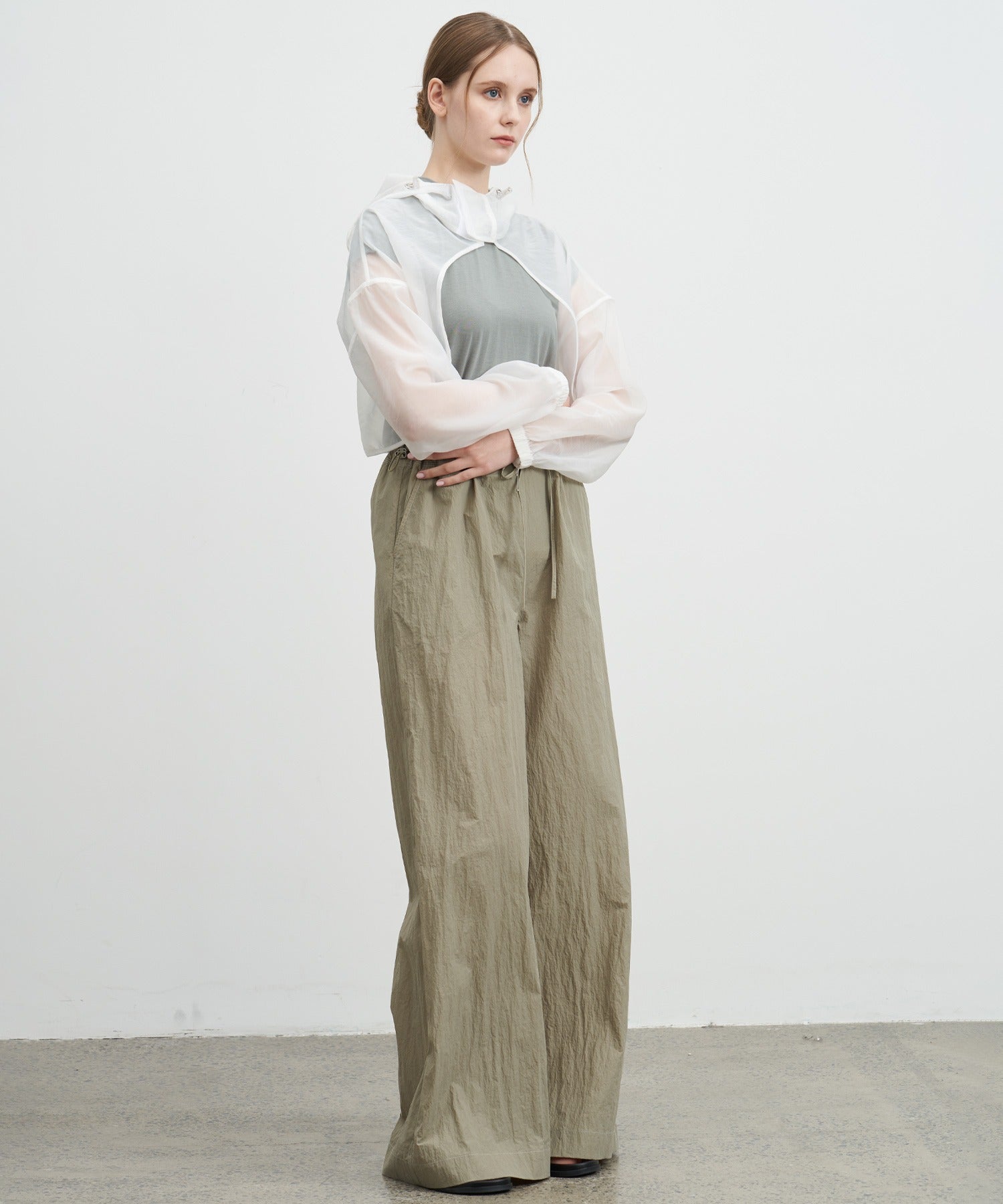 Adjustable Nylon Wide Pants