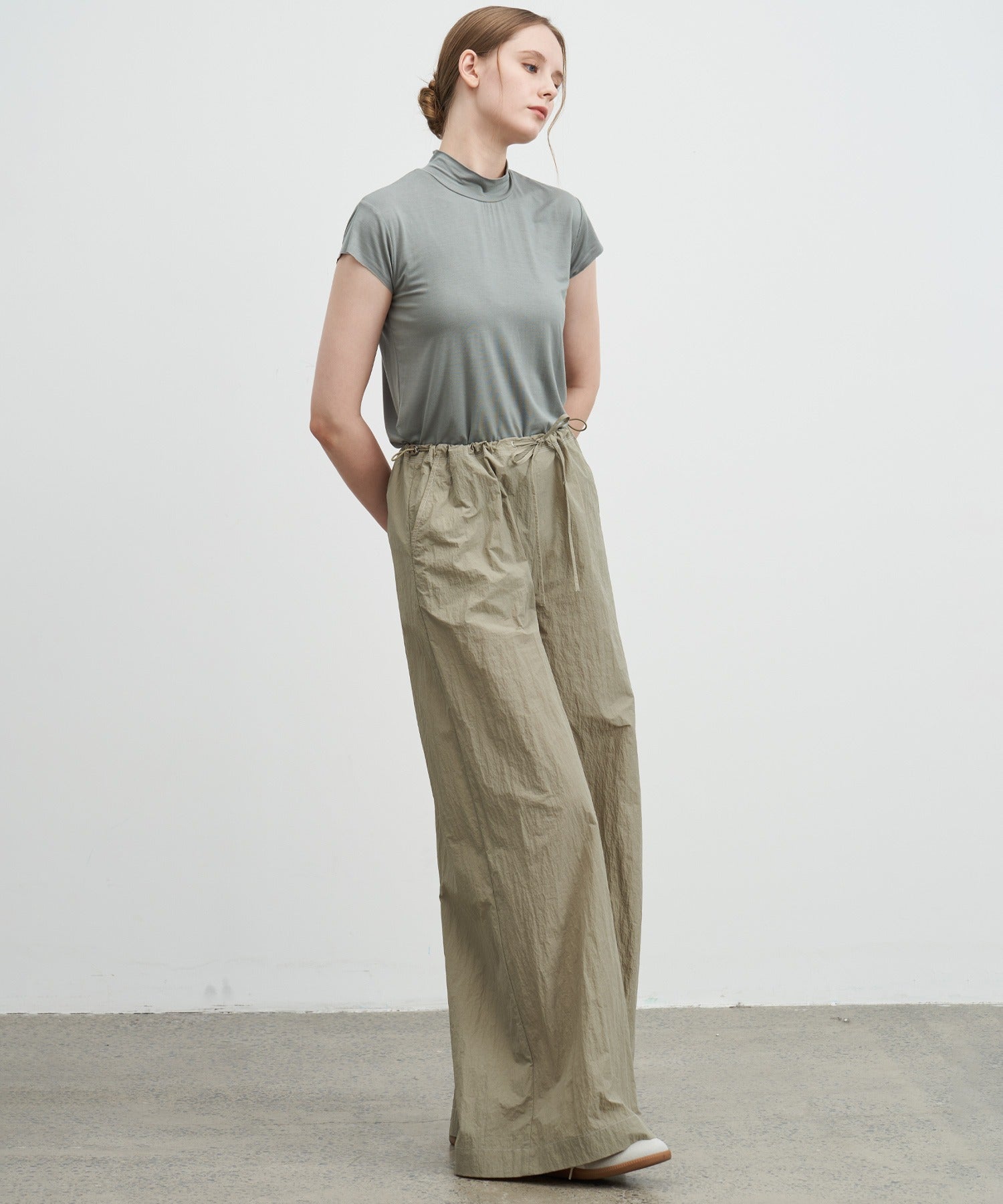 Adjustable Nylon Wide Pants