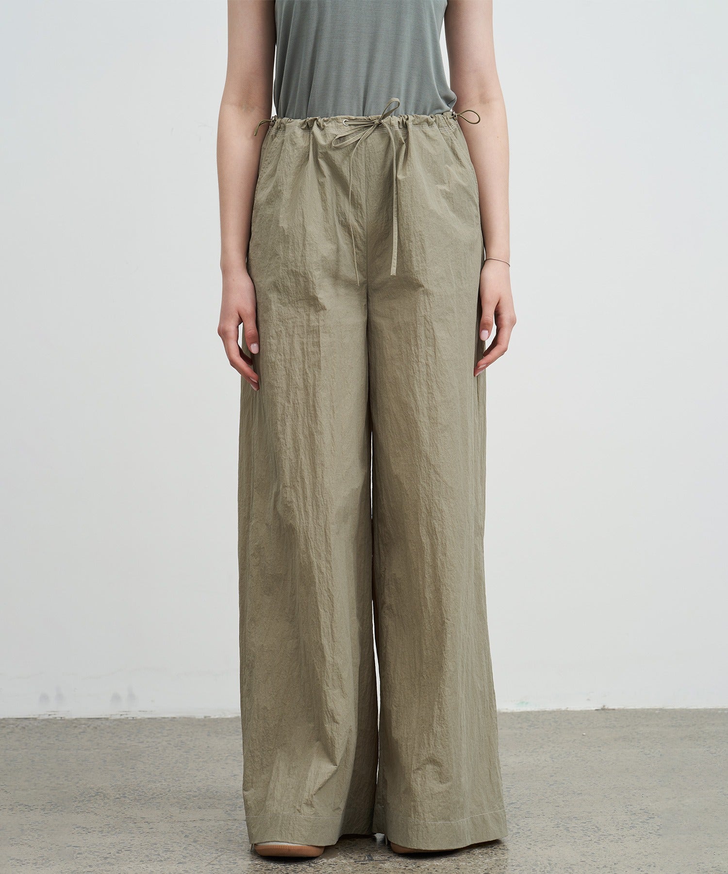 Adjustable Nylon Wide Pants