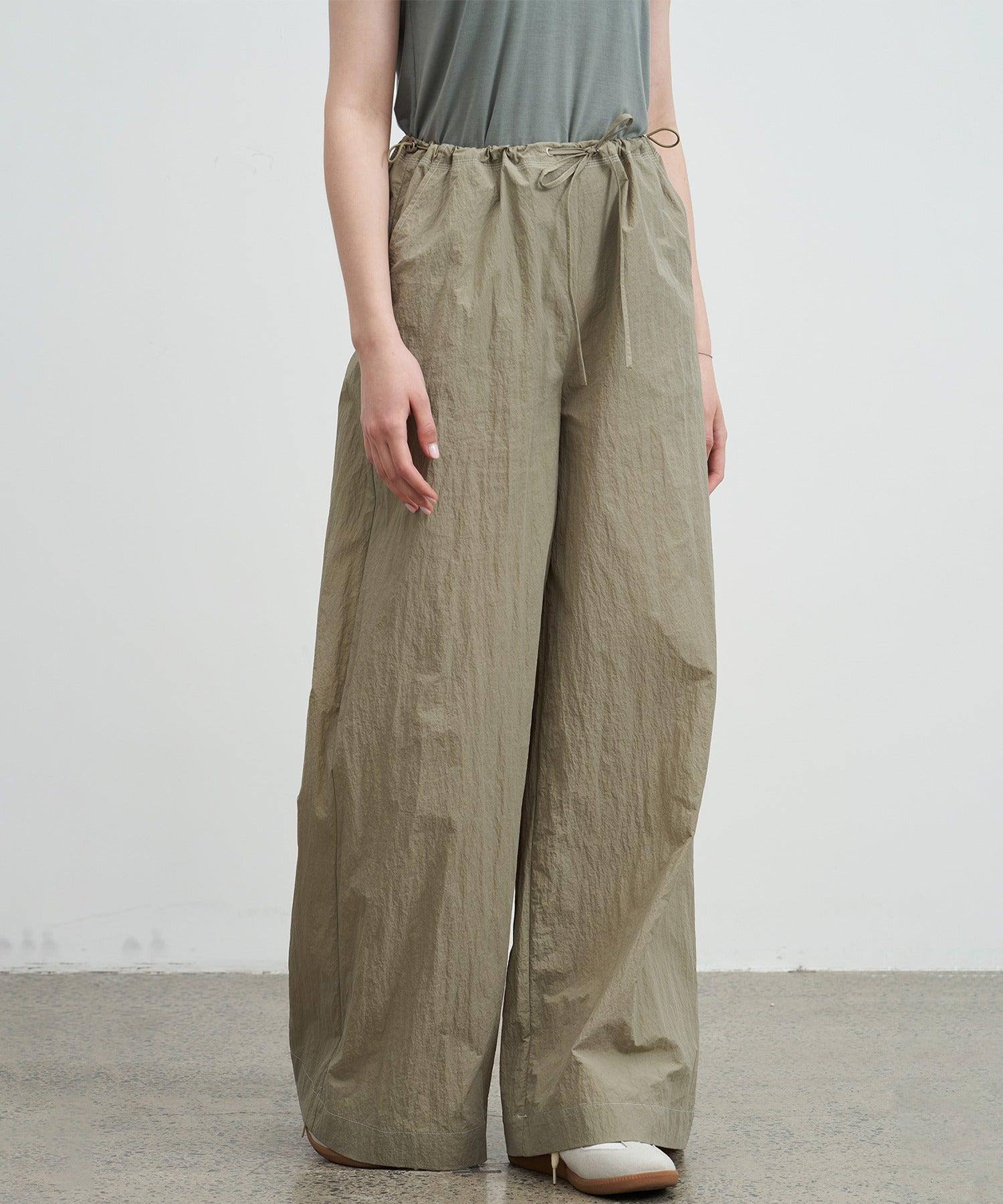 Adjustable Nylon Wide Pants