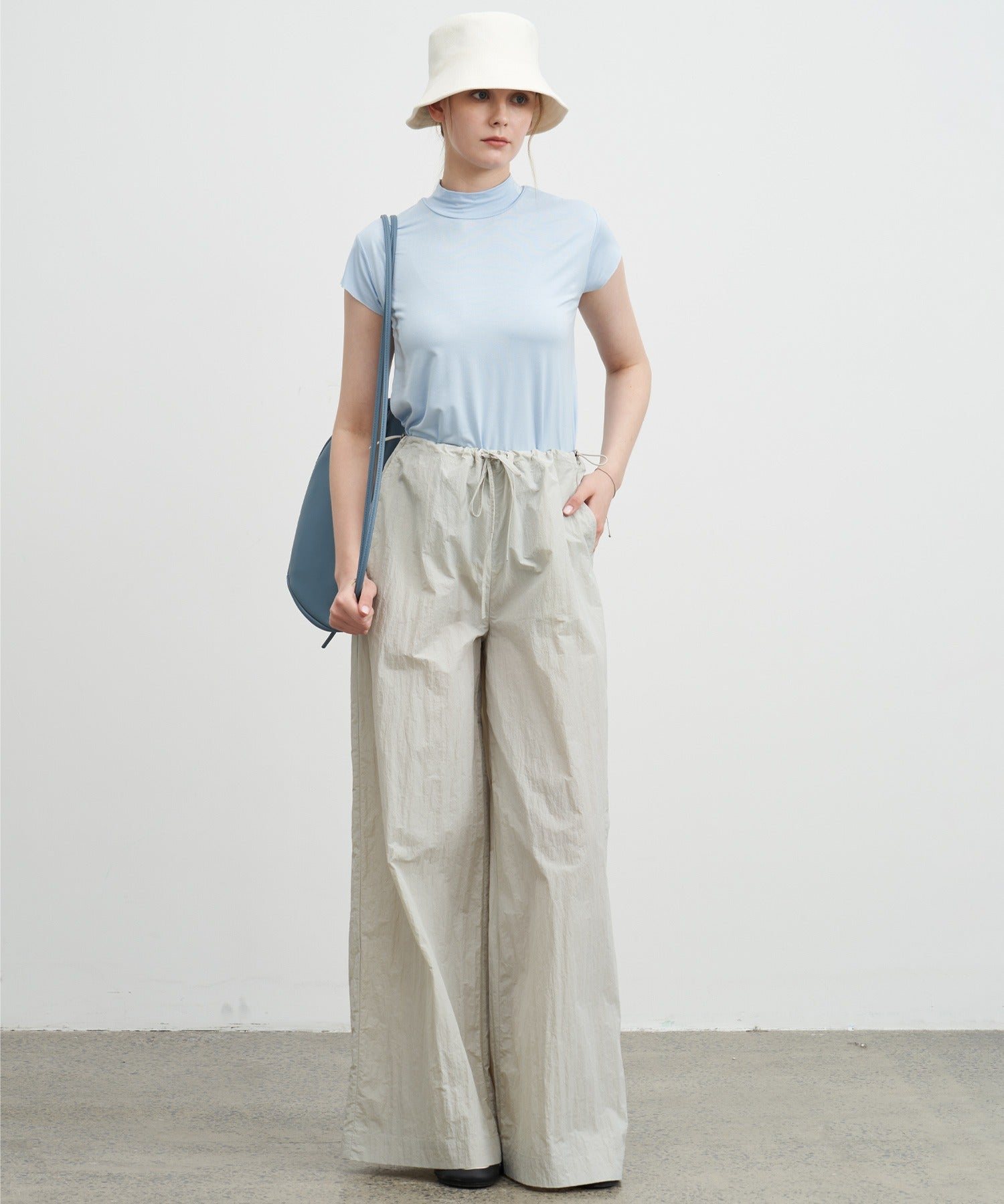 Adjustable Nylon Wide Pants