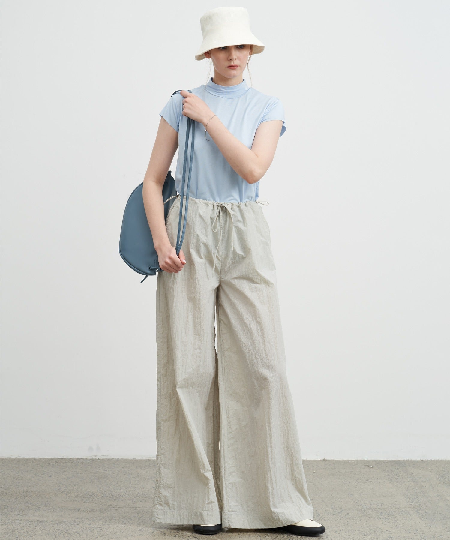 Adjustable Nylon Wide Pants