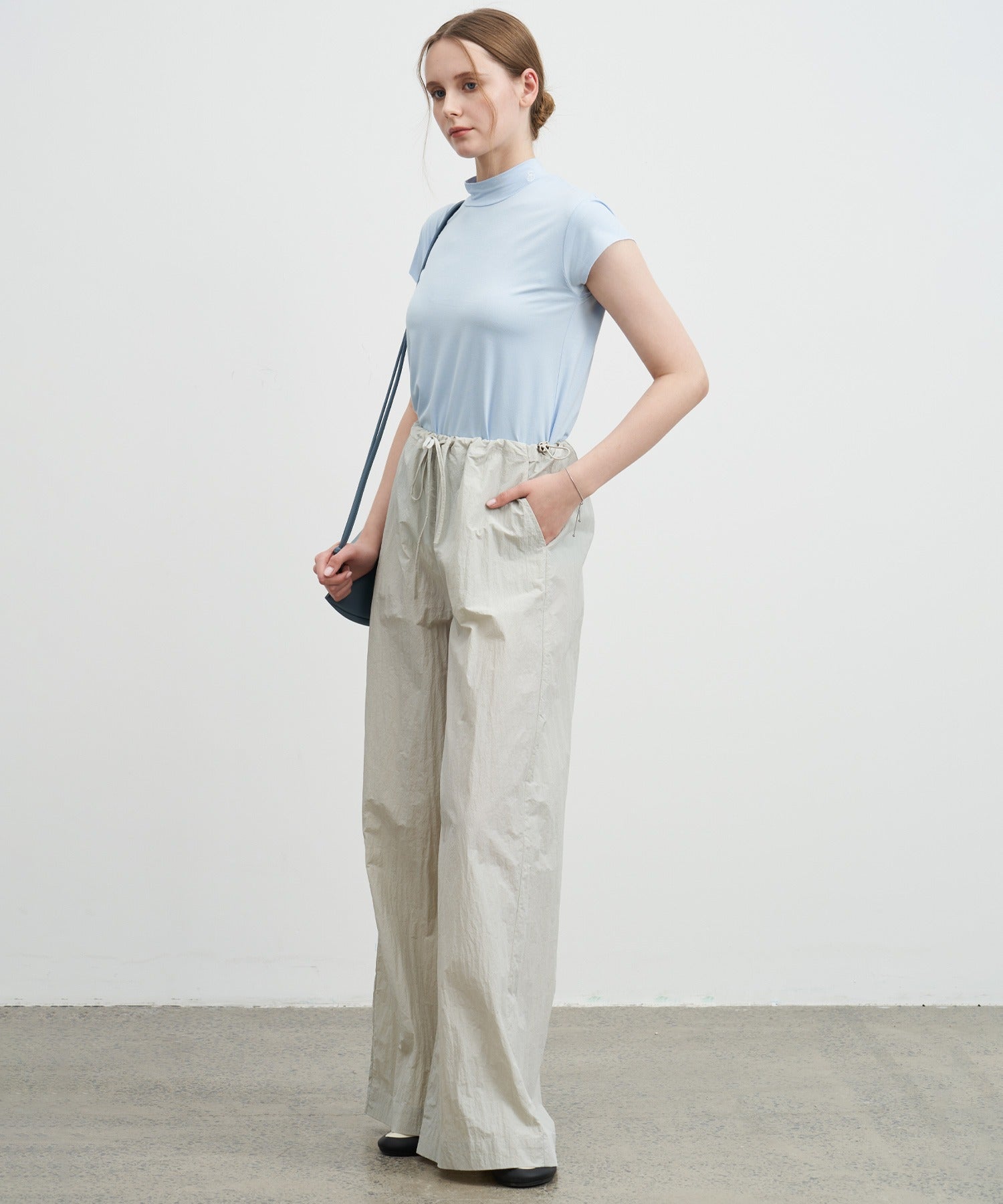 Adjustable Nylon Wide Pants