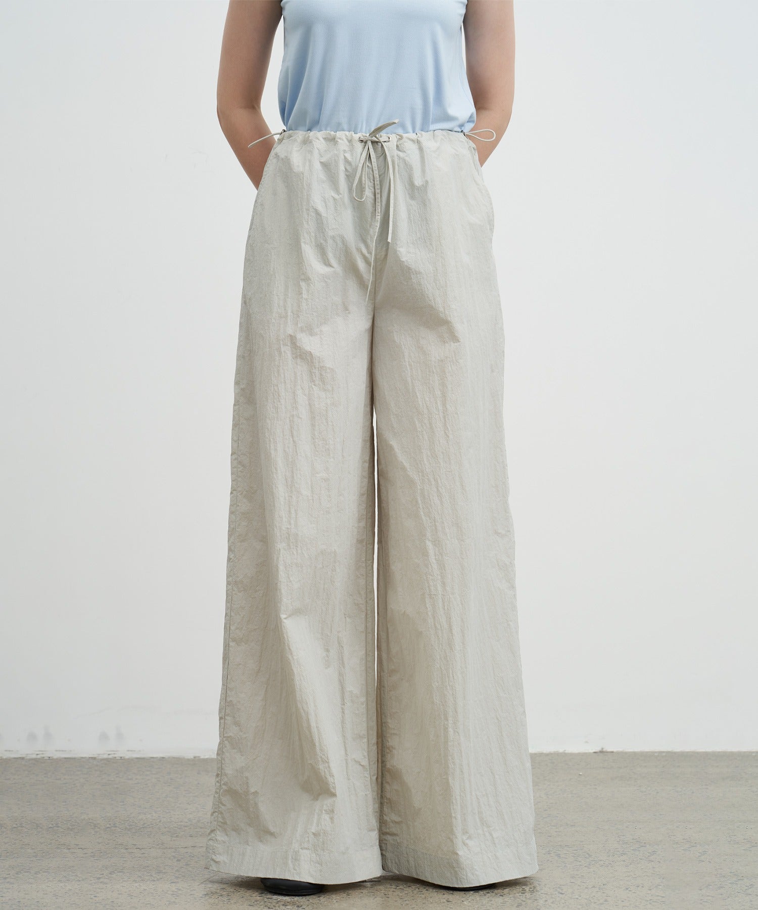 Adjustable Nylon Wide Pants