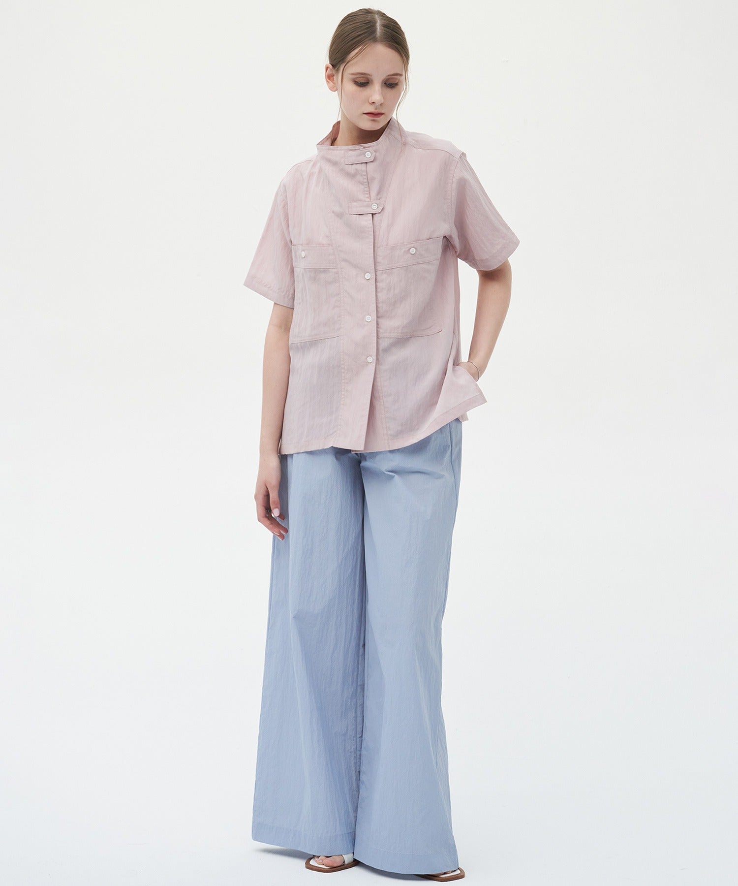 Adjustable Nylon Wide Pants