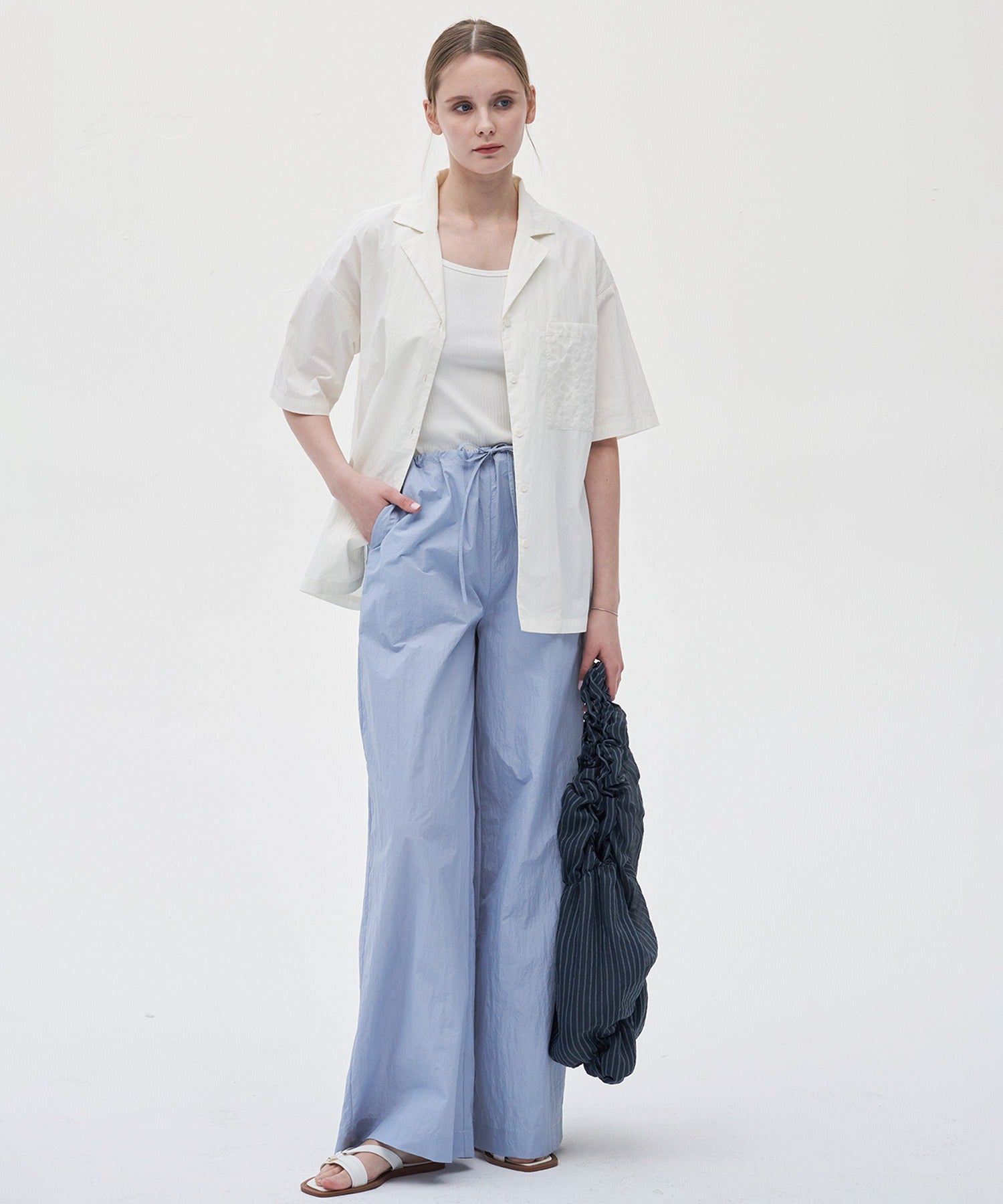 Adjustable Nylon Wide Pants