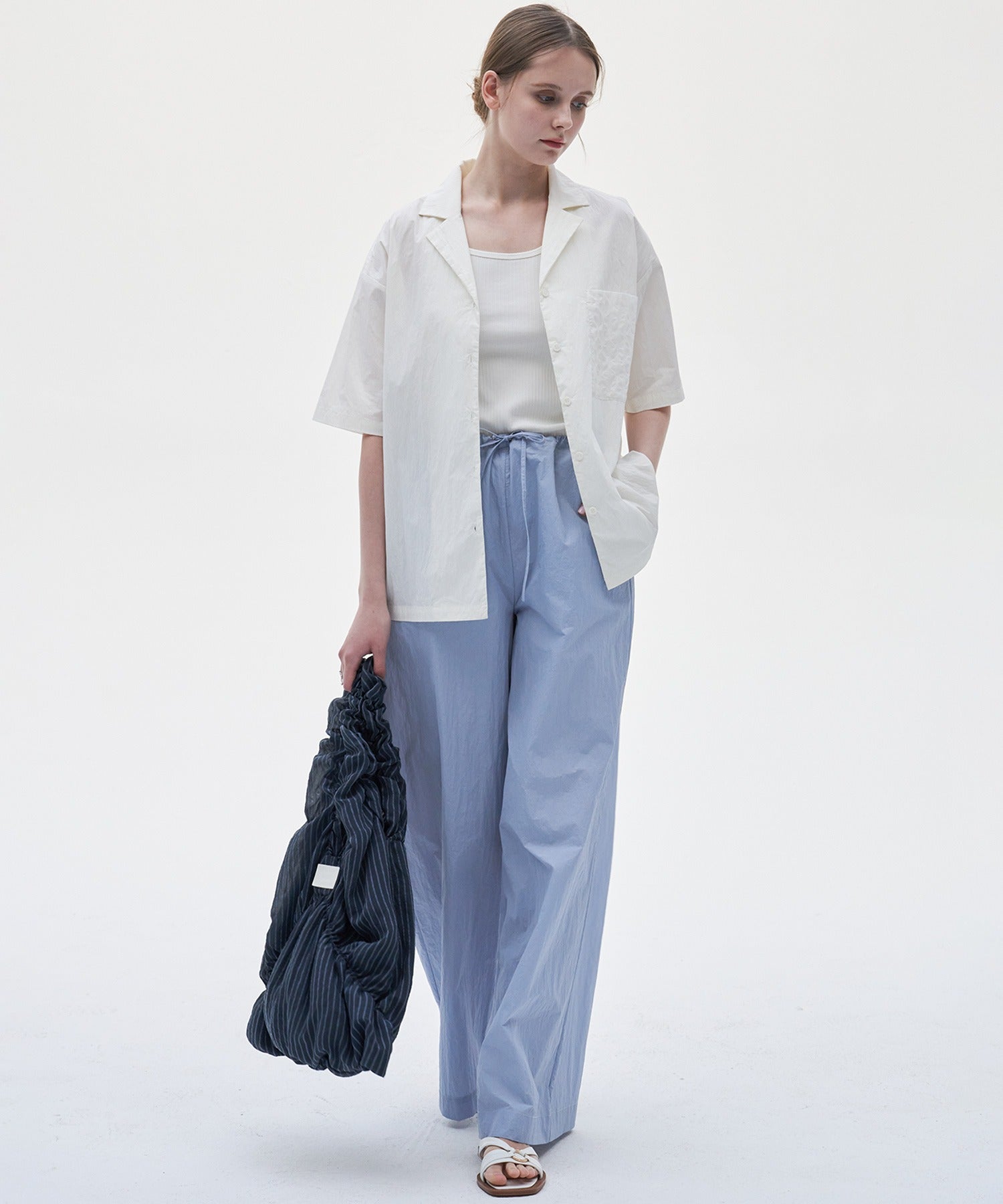 Adjustable Nylon Wide Pants