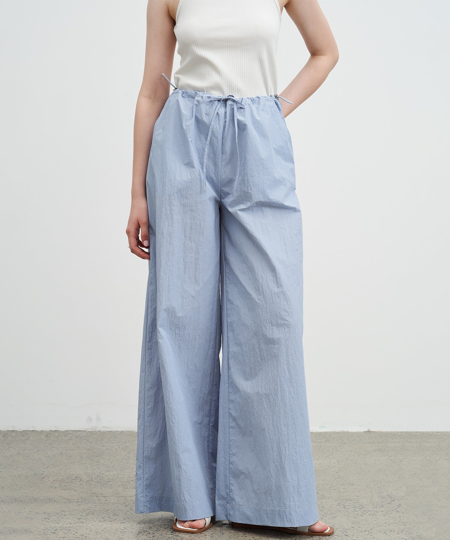 Adjustable Nylon Wide Pants