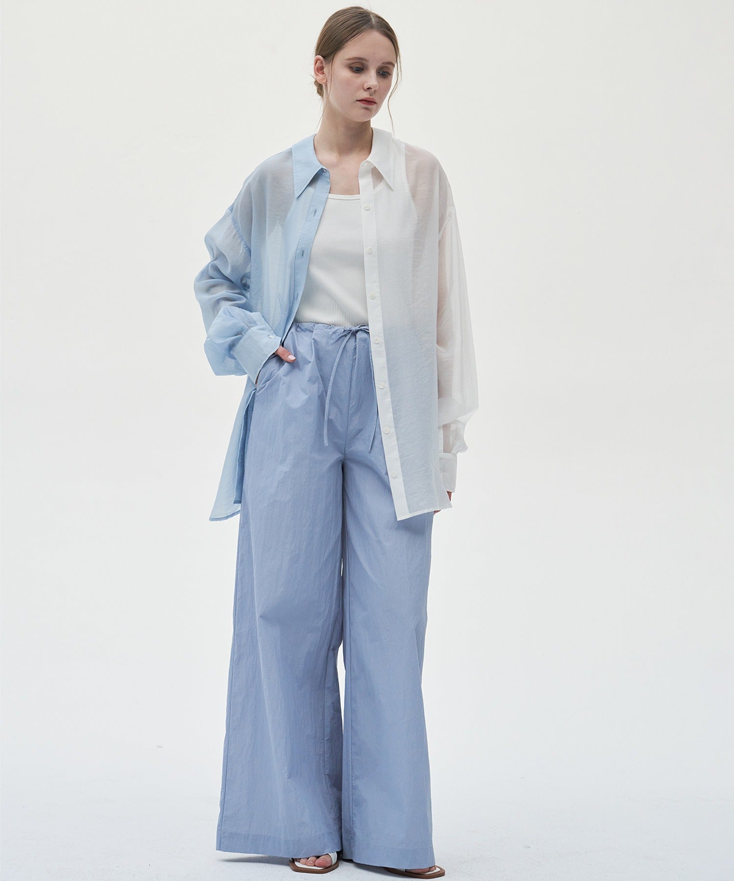 Adjustable Nylon Wide Pants