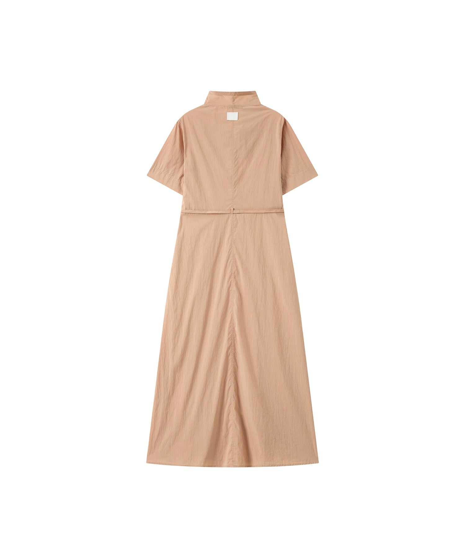 Drape Collar Midi Shirt Dress