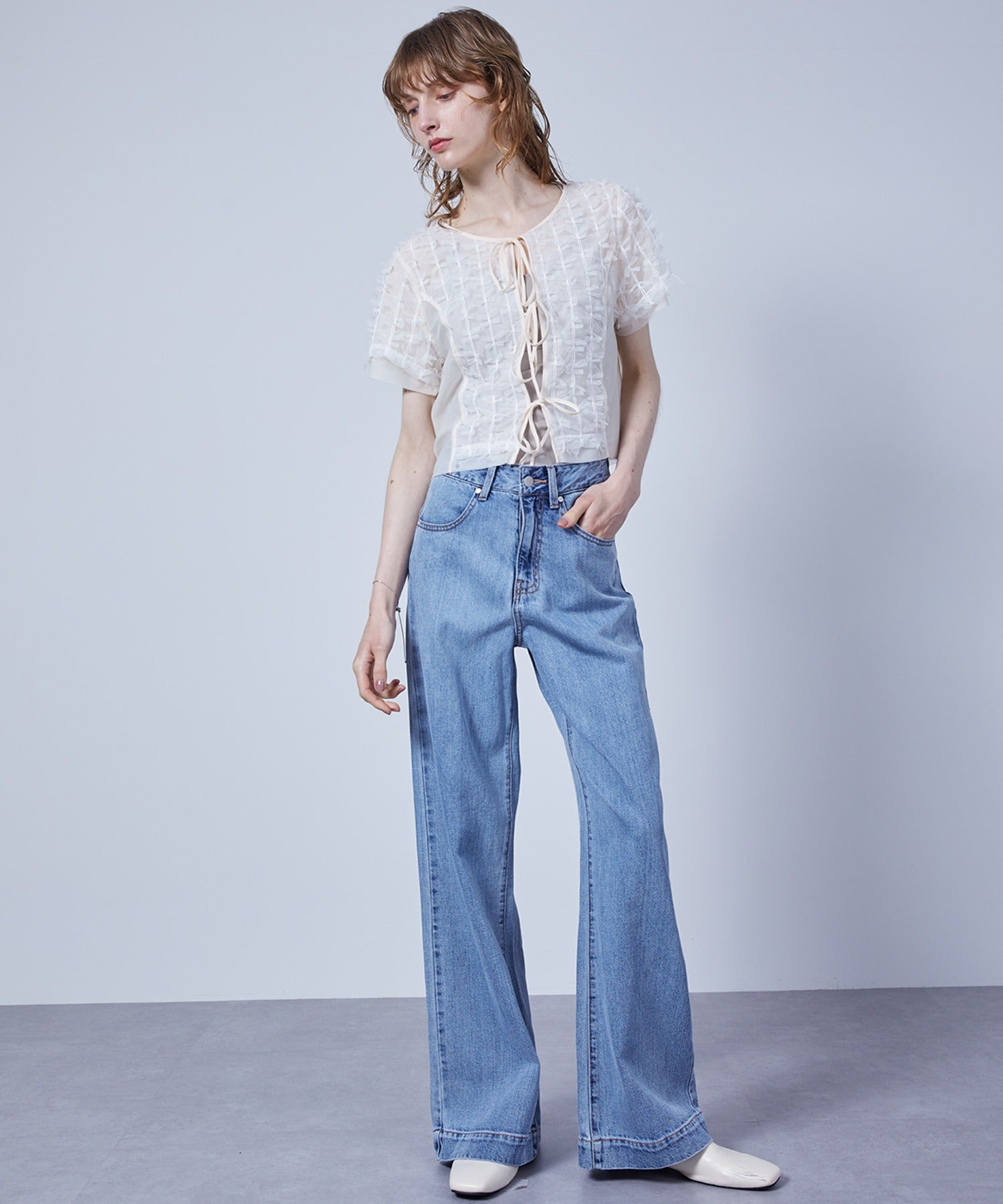 Ribbon Lace Tulle Top