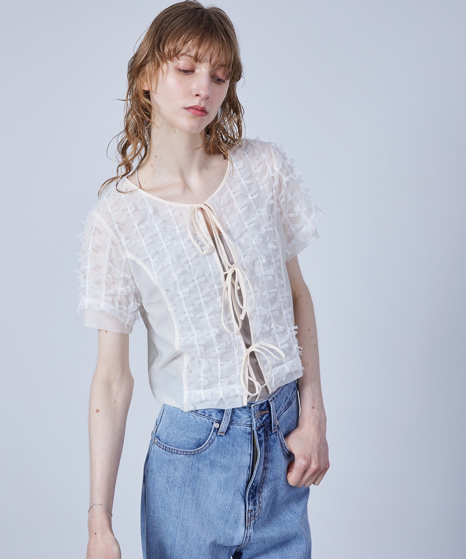 Ribbon Lace Tulle Top