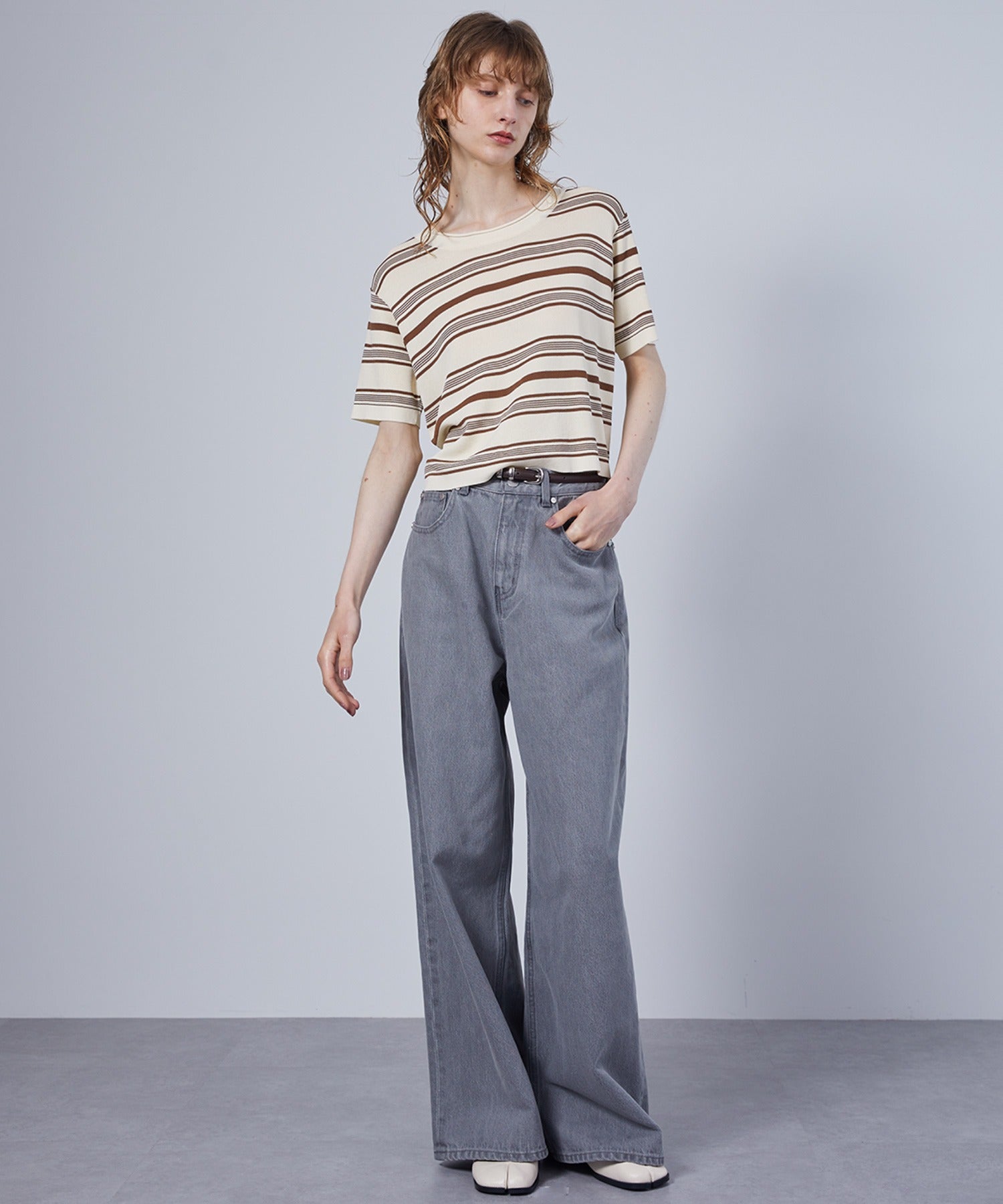 Loose Fit Narrow Straight Denim Pants