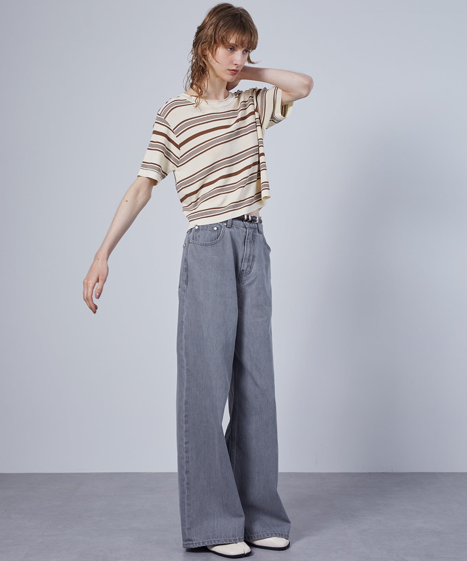 Loose Fit Narrow Straight Denim Pants