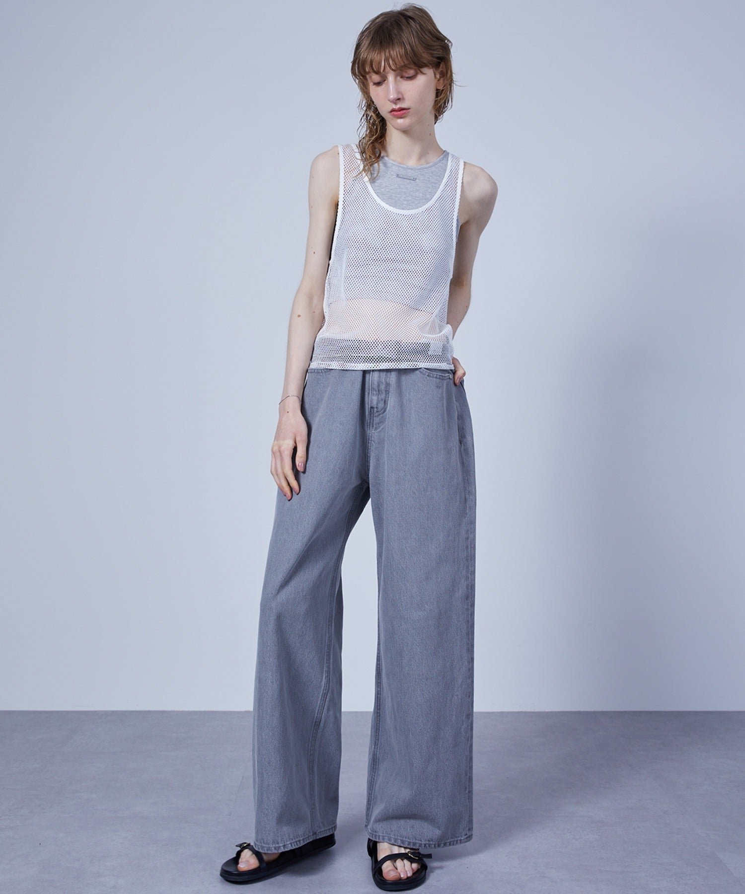 Loose Fit Narrow Straight Denim Pants