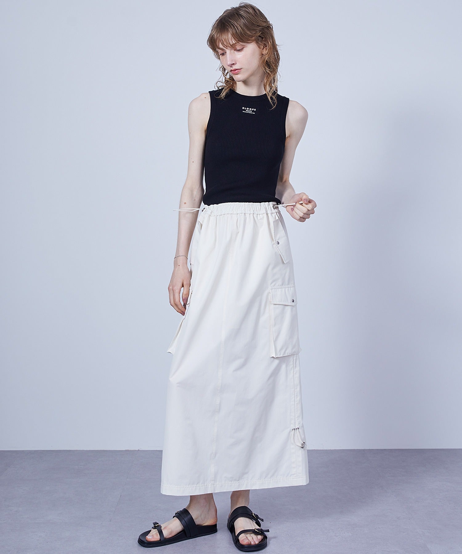 Cargo Skirt with Combo Pockets and Drawstrings