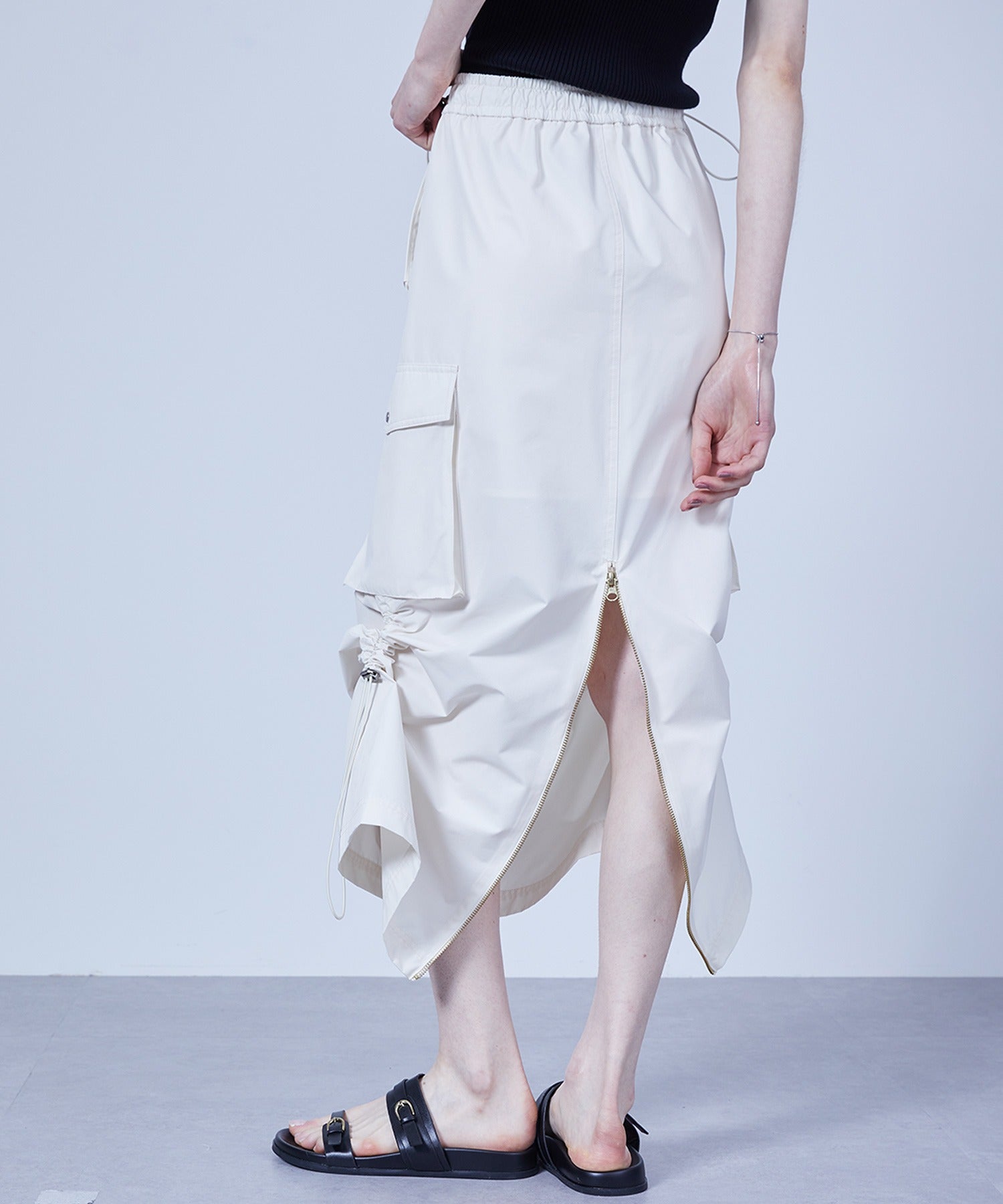 Cargo Skirt with Combo Pockets and Drawstrings