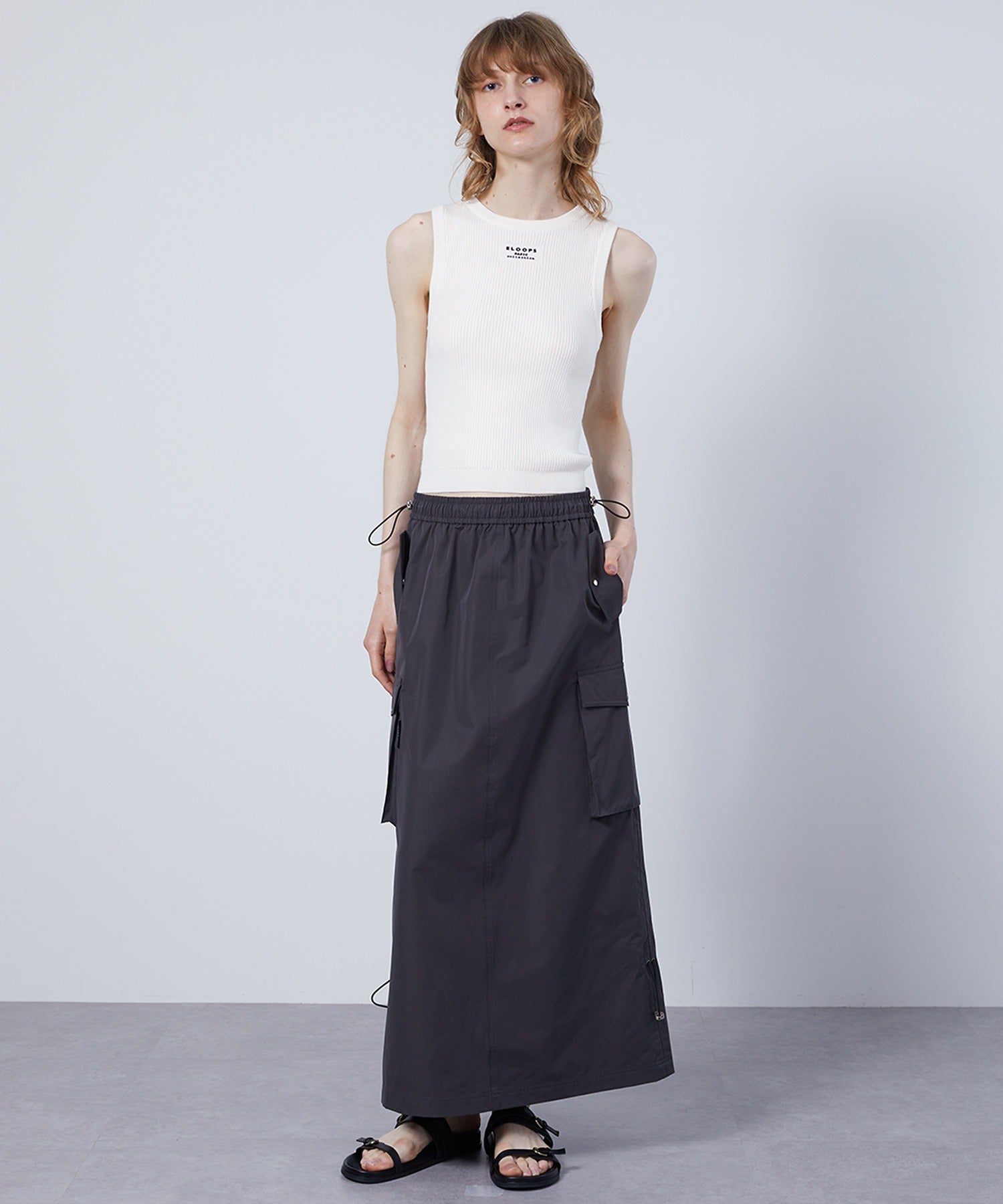 Cargo Skirt with Combo Pockets and Drawstrings