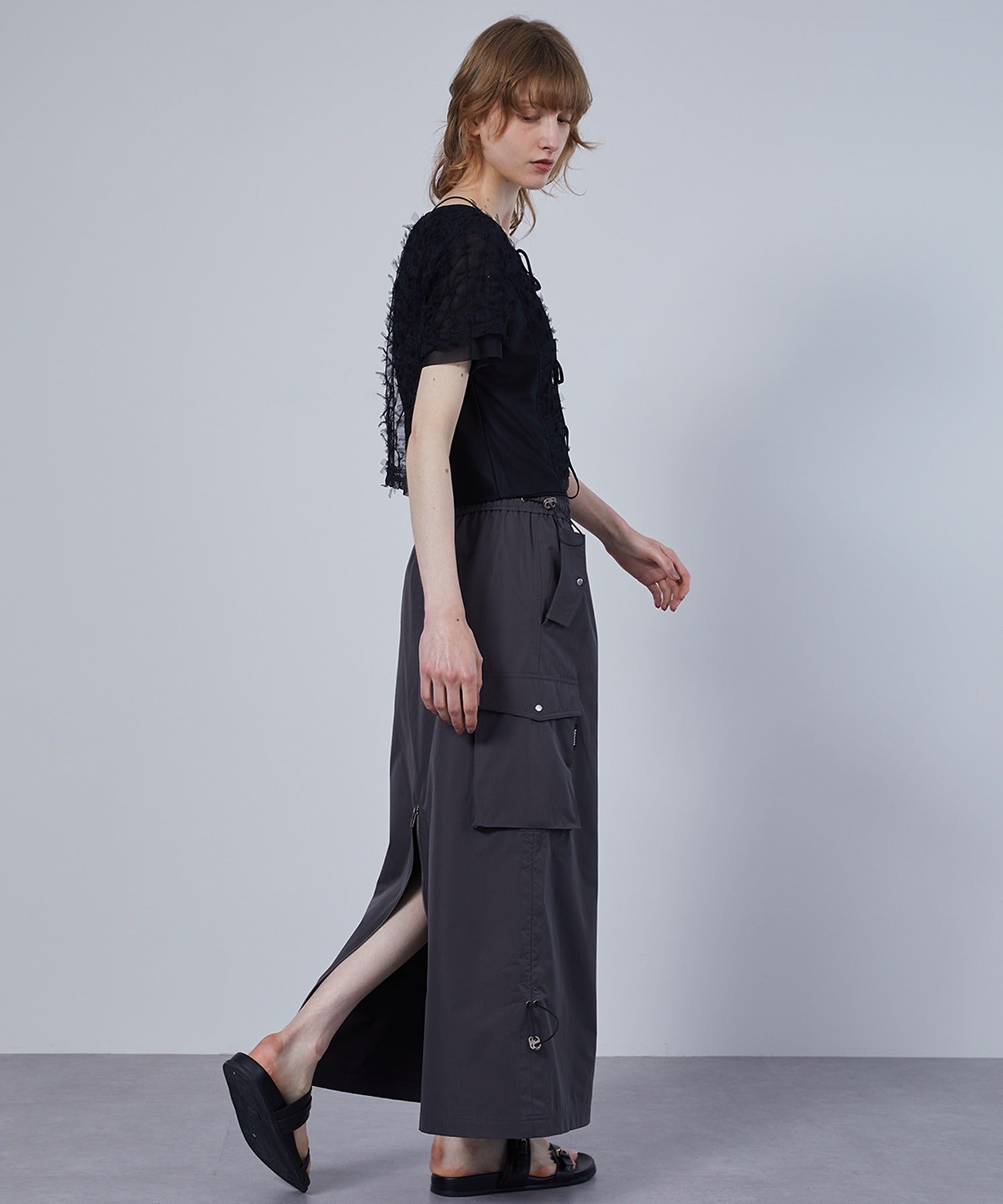 Cargo Skirt with Combo Pockets and Drawstrings