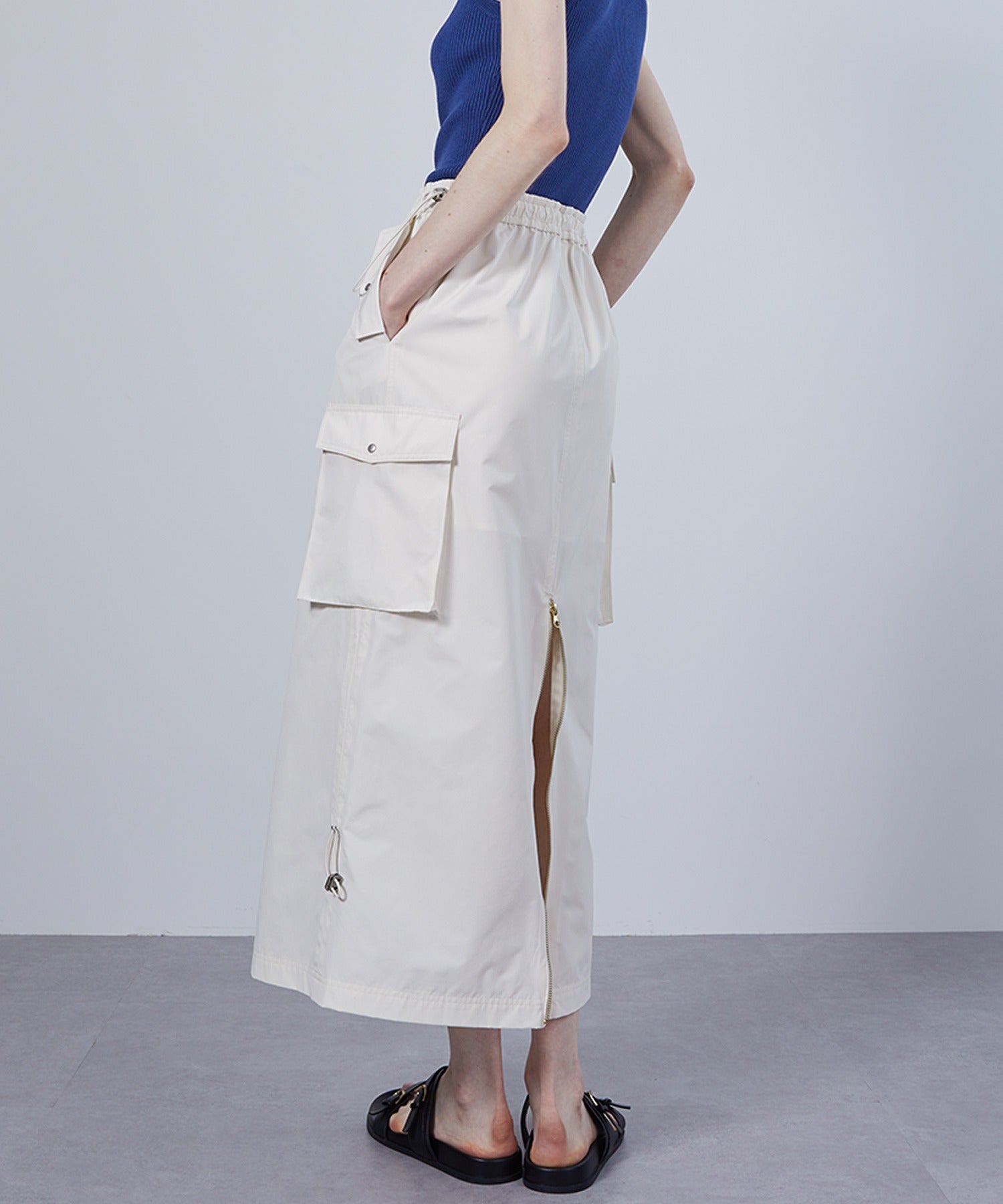 Cargo Skirt with Combo Pockets and Drawstrings