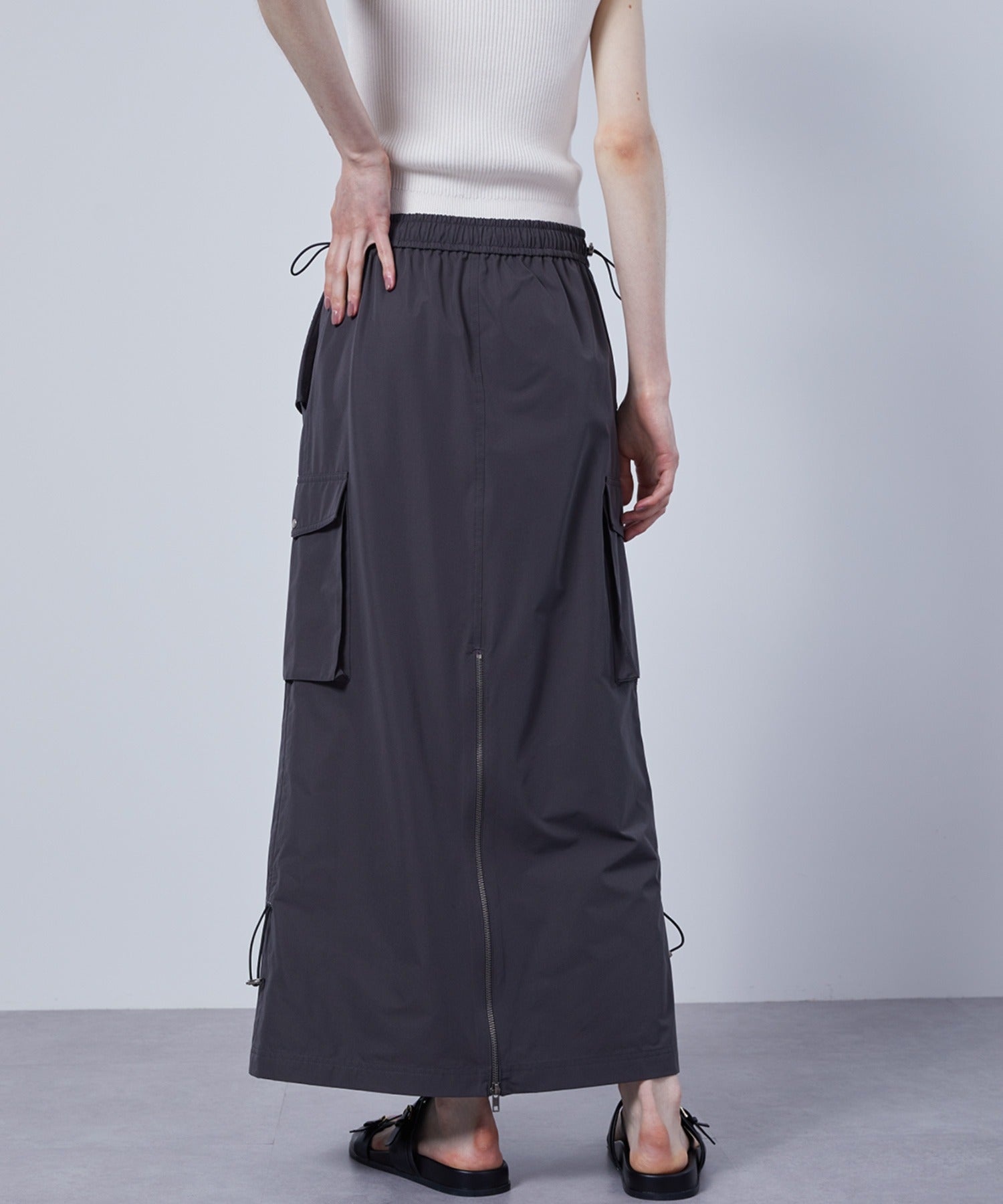 Cargo Skirt with Combo Pockets and Drawstrings