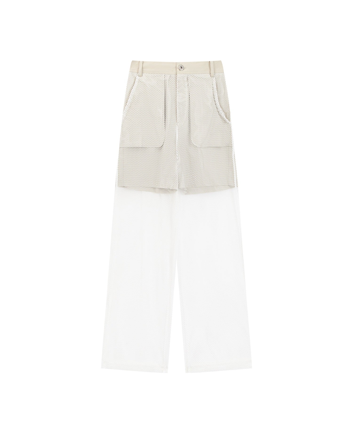 Mesh Contrast Wide-Leg Pants