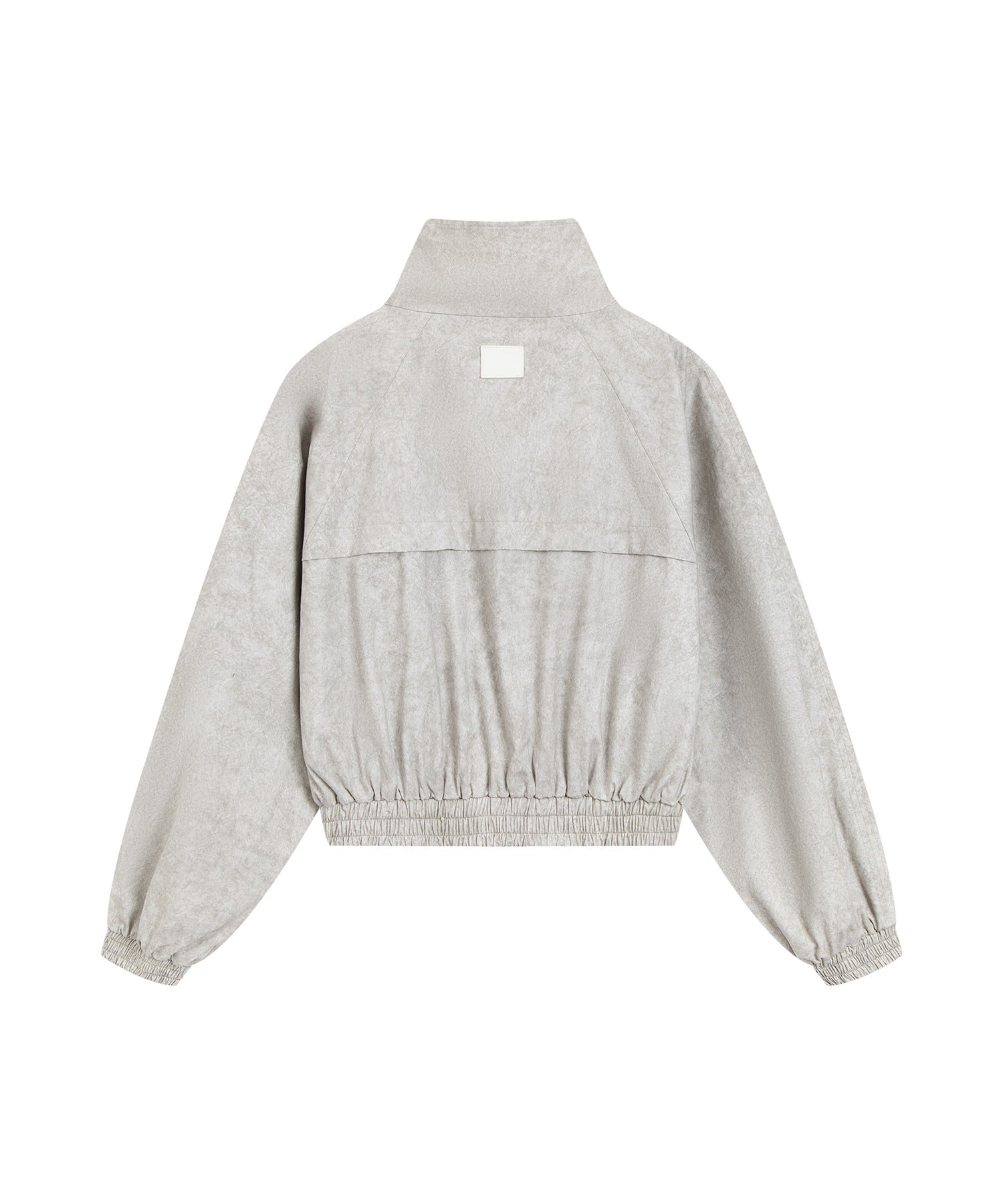 Nuance Marble Pattern High Neck Front-Tuck Volume Blouson