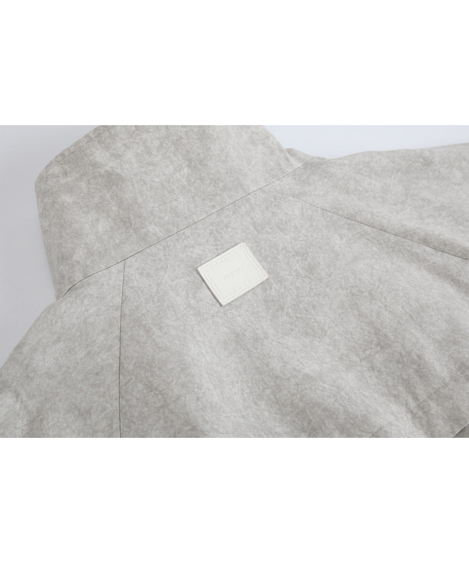 Nuance Marble Pattern High Neck Front-Tuck Volume Blouson