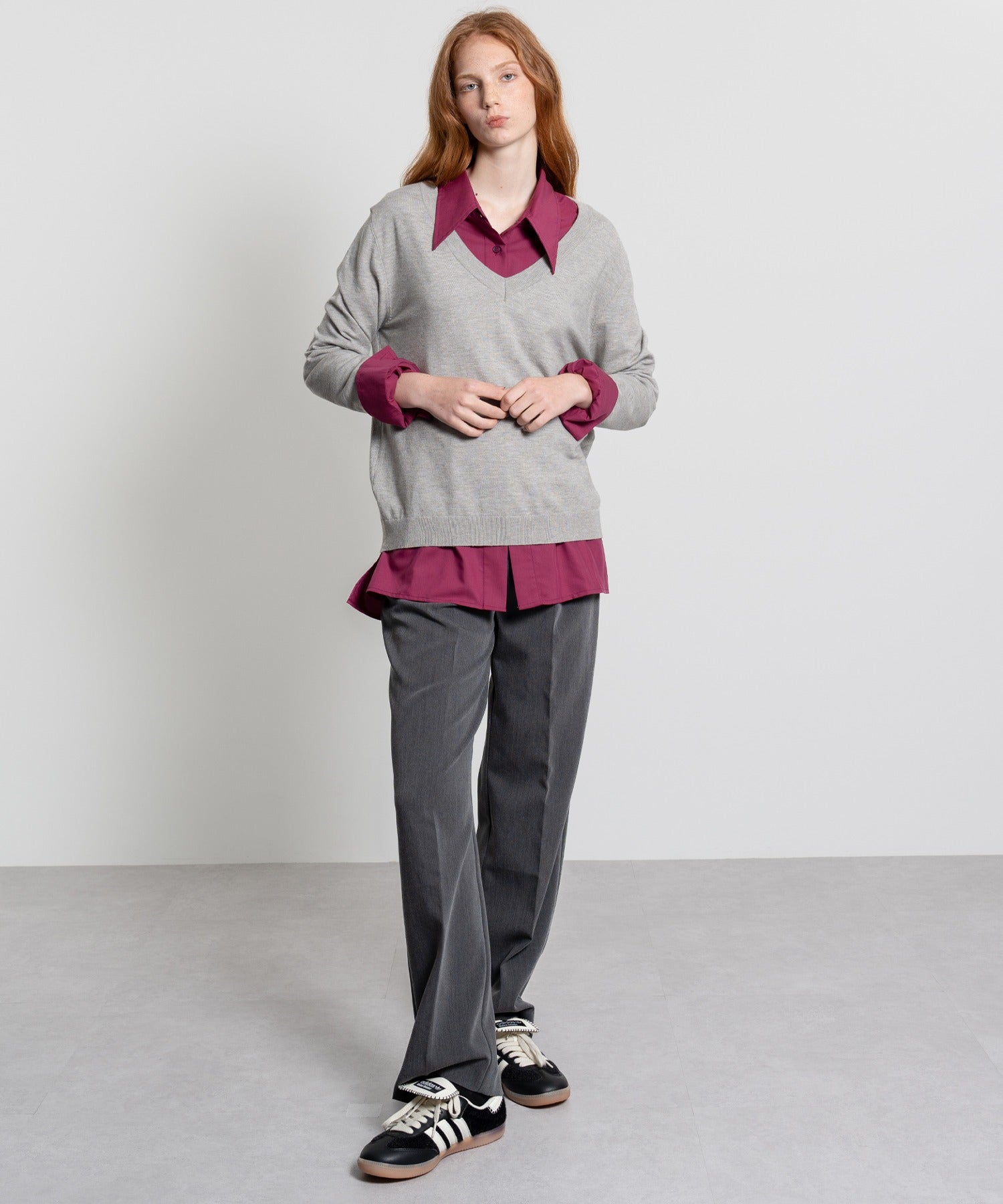 Deep V-Neck Oversized Knit