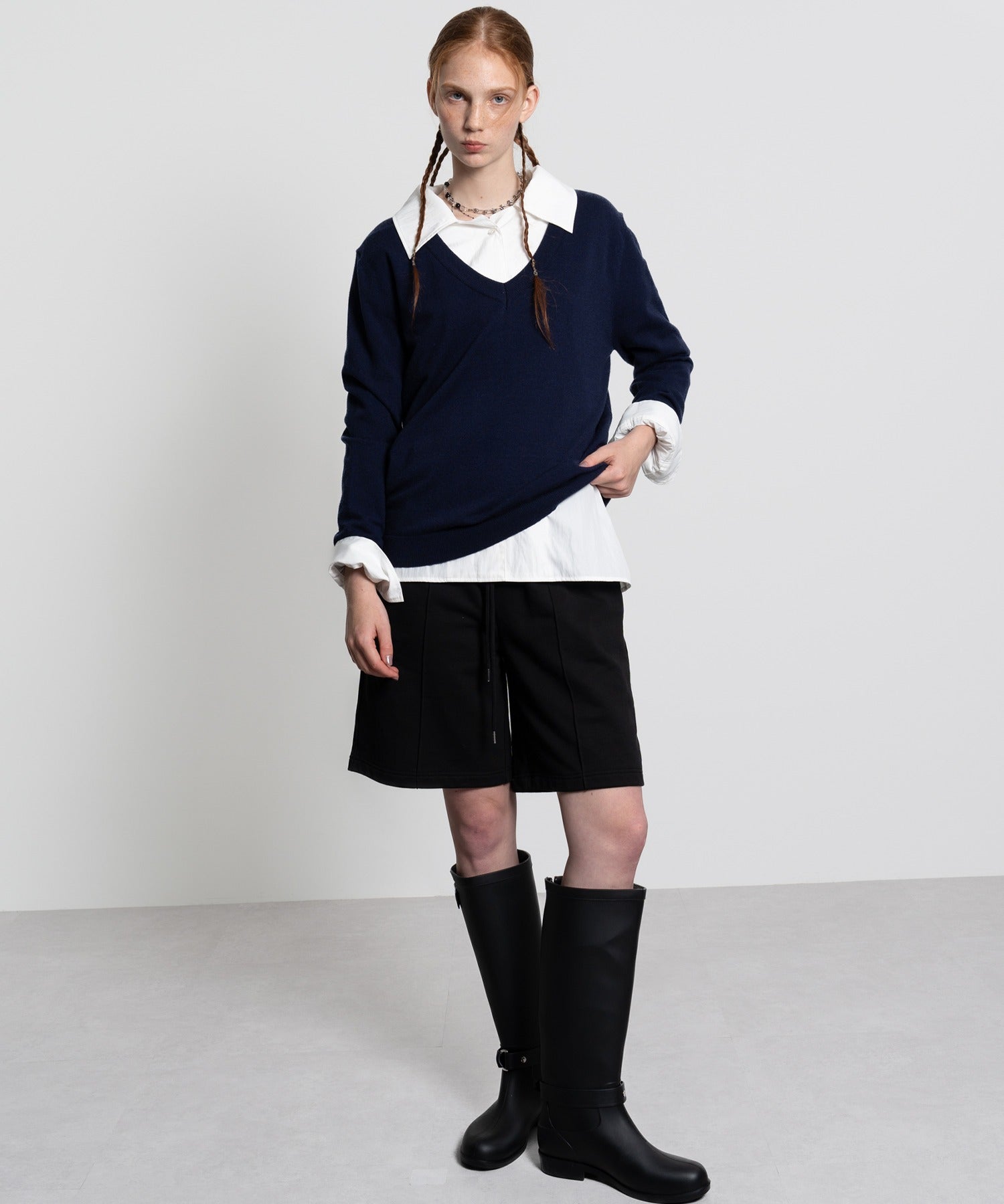Deep V-Neck Oversized Knit