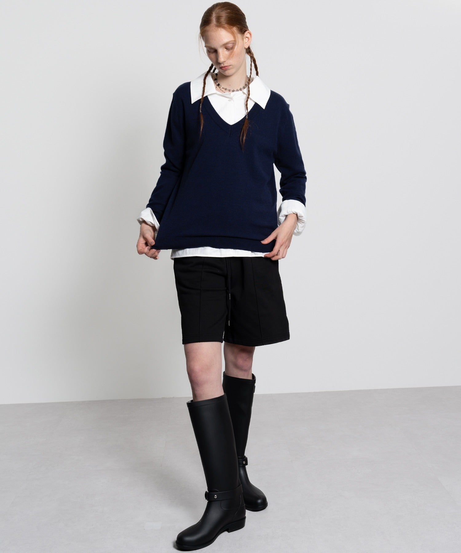 Deep V-Neck Oversized Knit