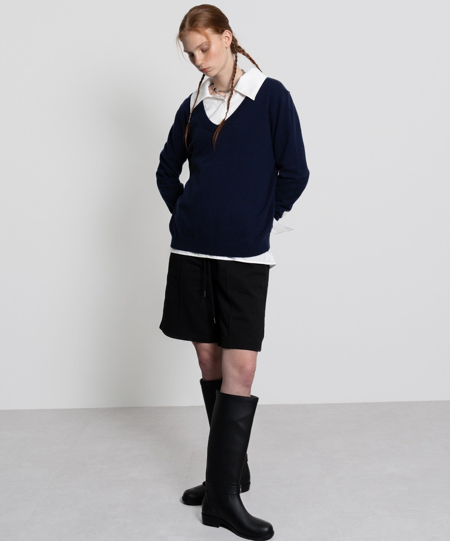 Deep V-Neck Oversized Knit