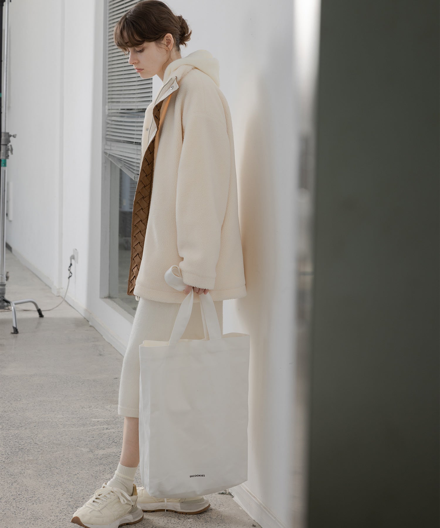 Center Line Knit Soft Boa Jacket