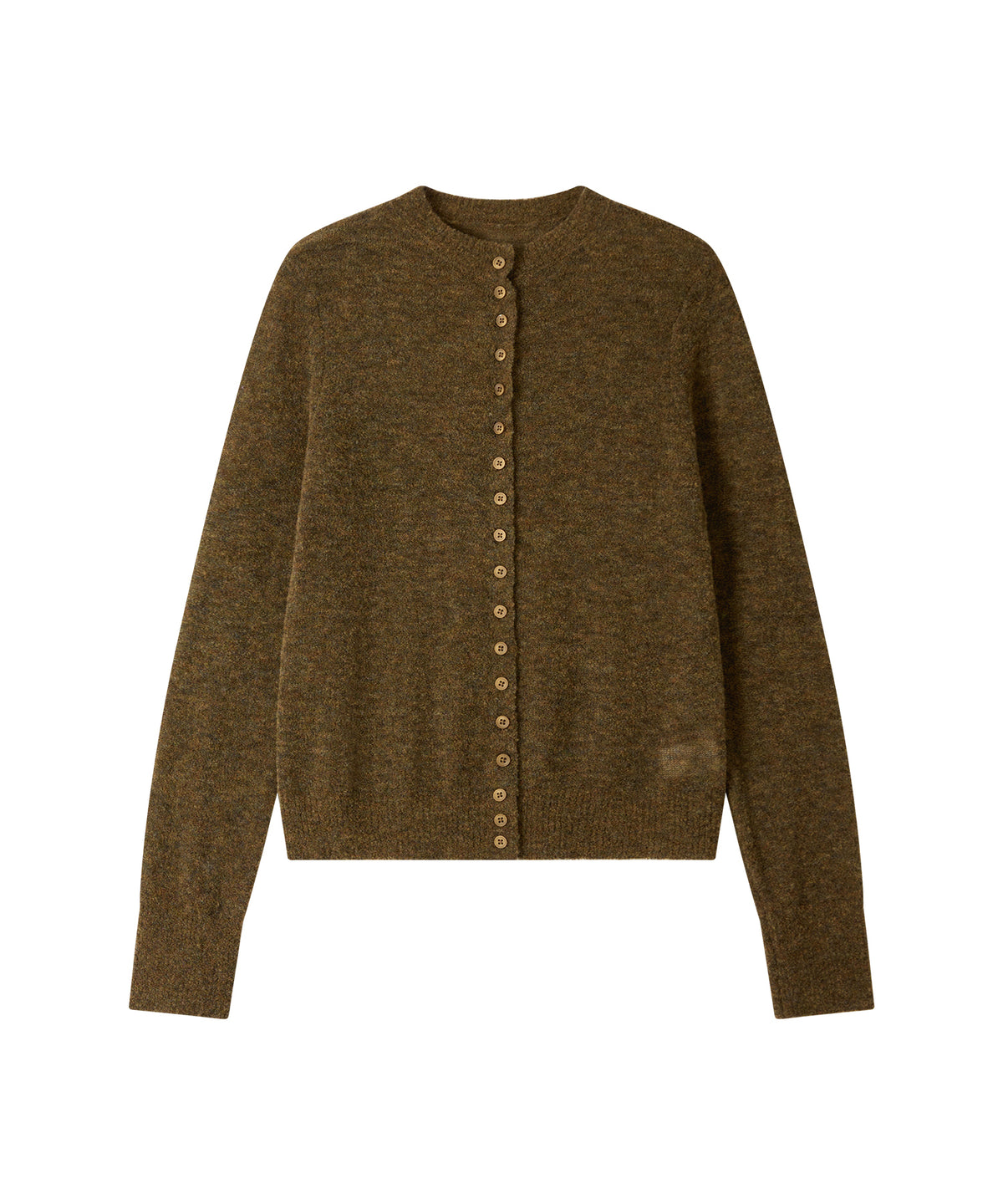 「10月下旬出荷予定」Melange Wool-Blend Multi Button Knit Cardigan