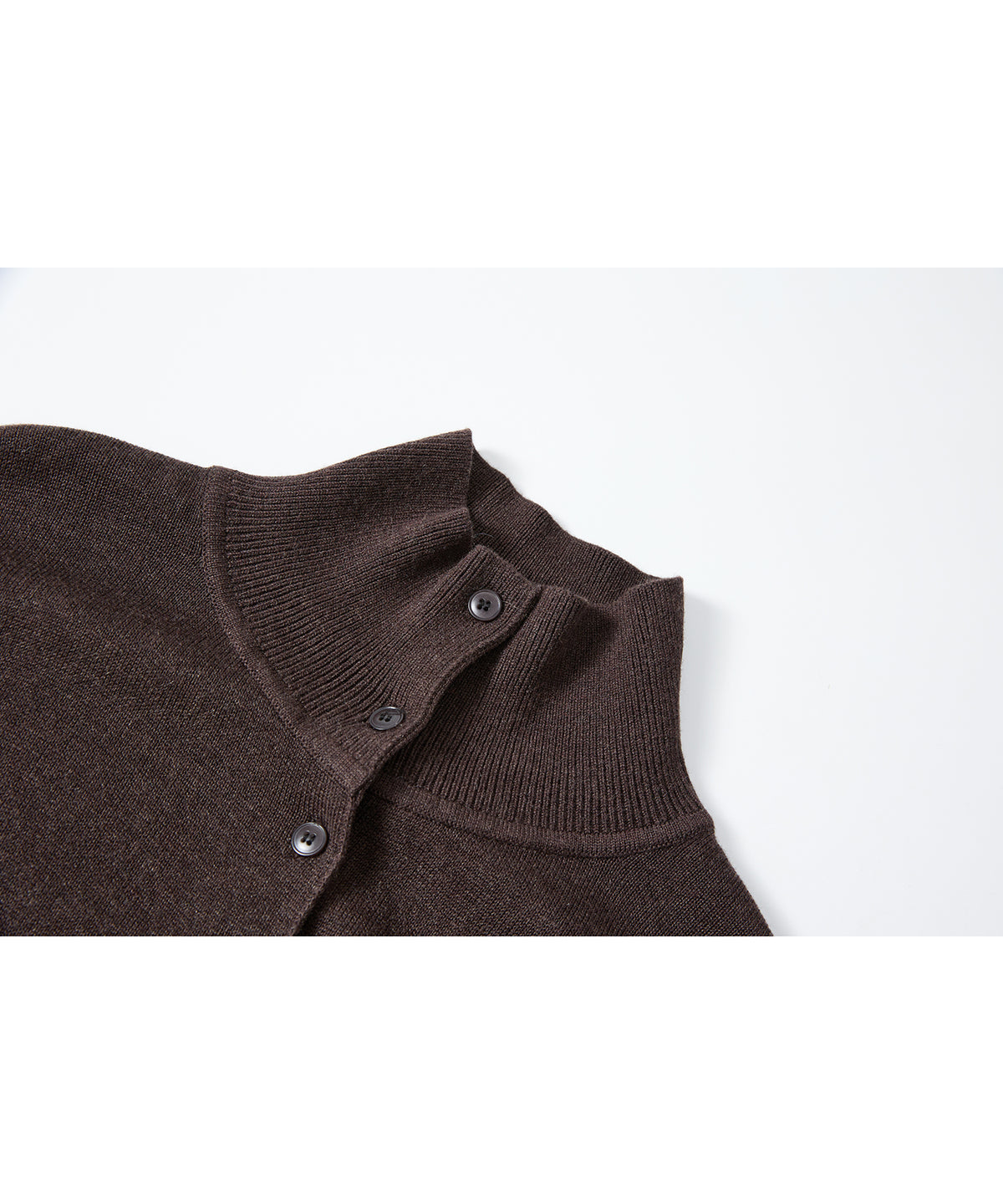 「10月下旬出荷予定」Wool Silk High Neck Button Knit Cardigan