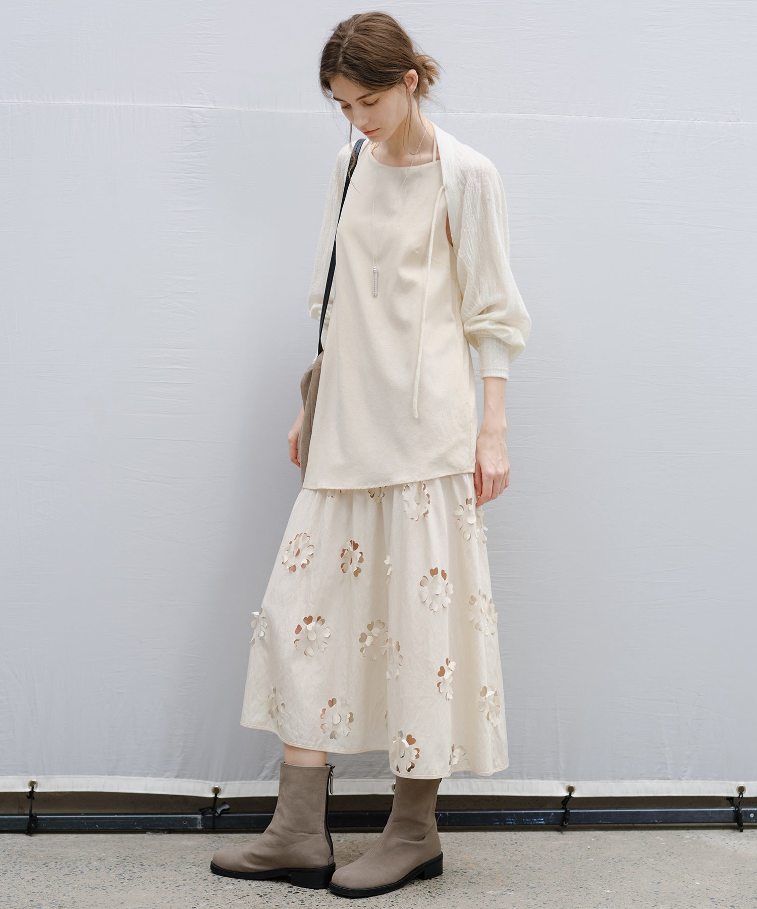 "Shipping from late February to early March" Textured Sheer Bolero Cardigan