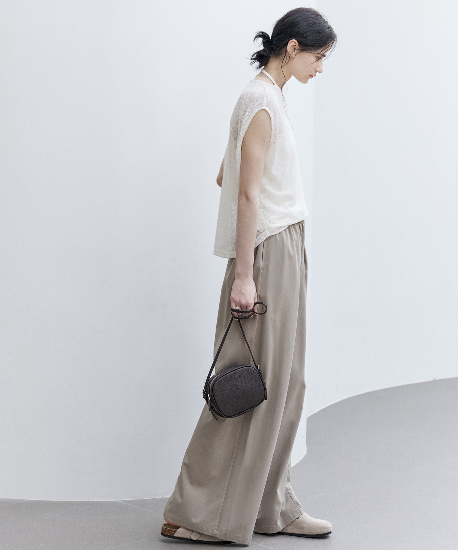 Sheer Asymmetric Sleeveless Top