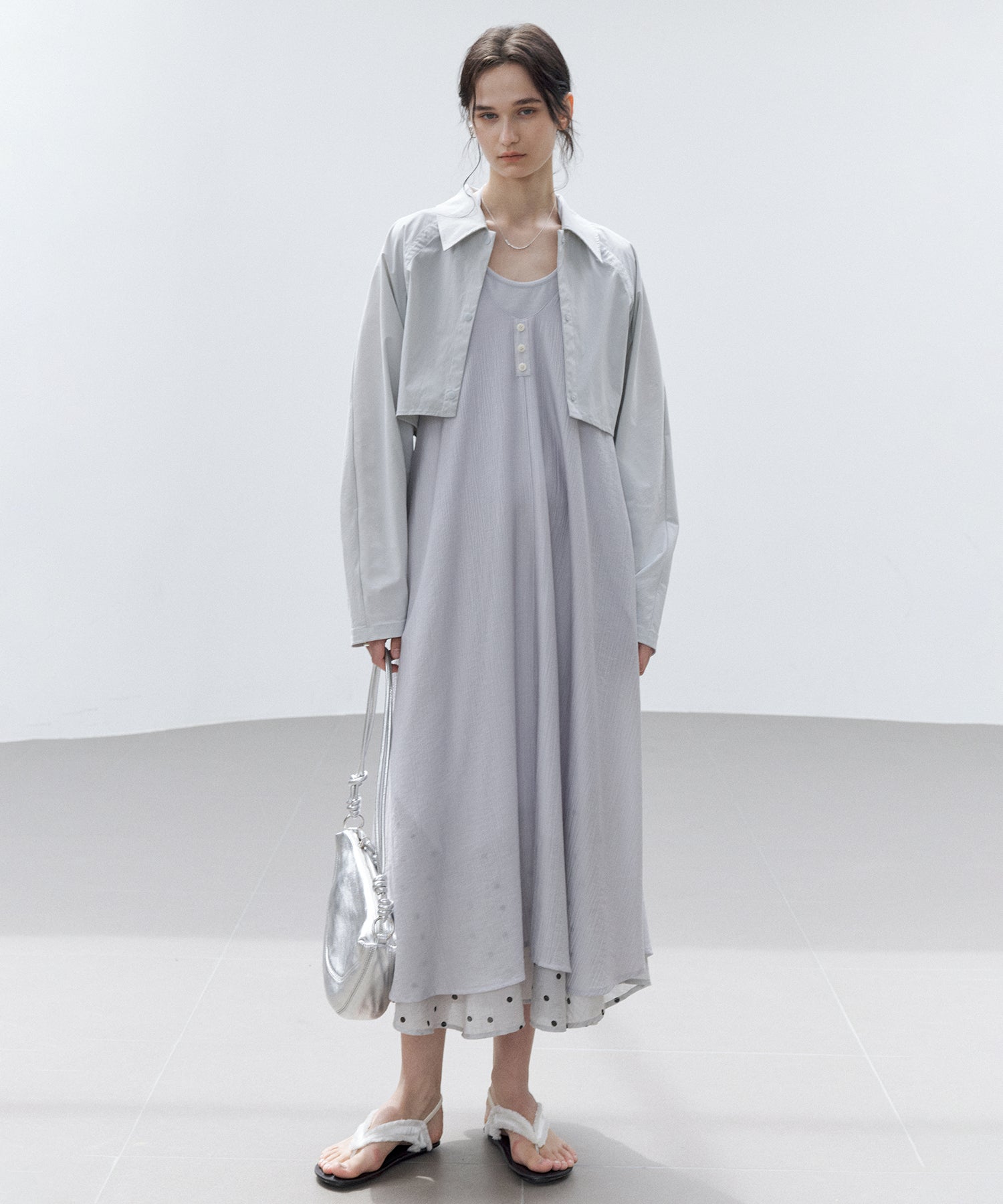 UPF50+ Cropped UV Shirt Jacket with Back Drawstring