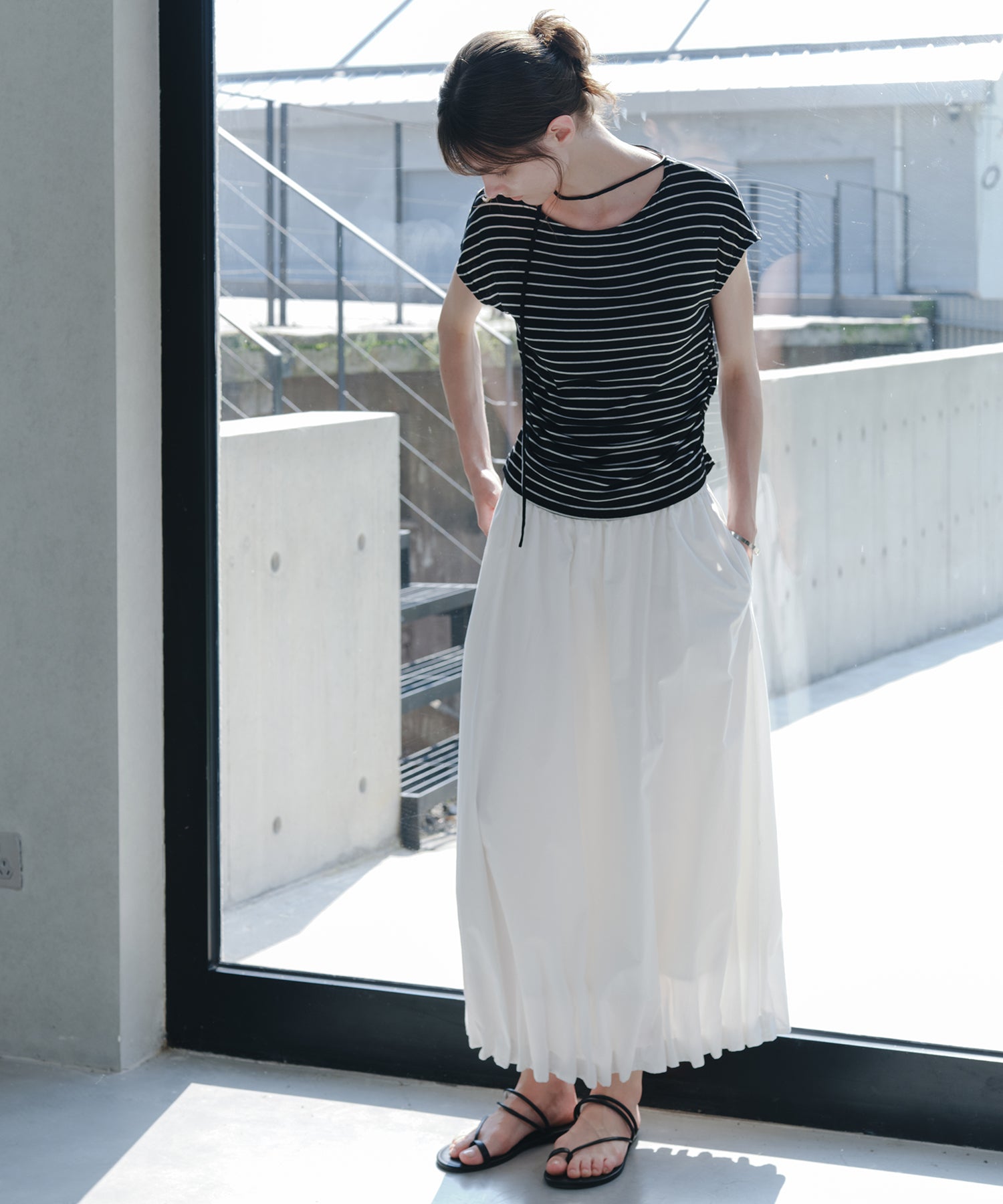 「7月上旬~中旬出荷」Tucked Balloon Hem Maxi Skirt