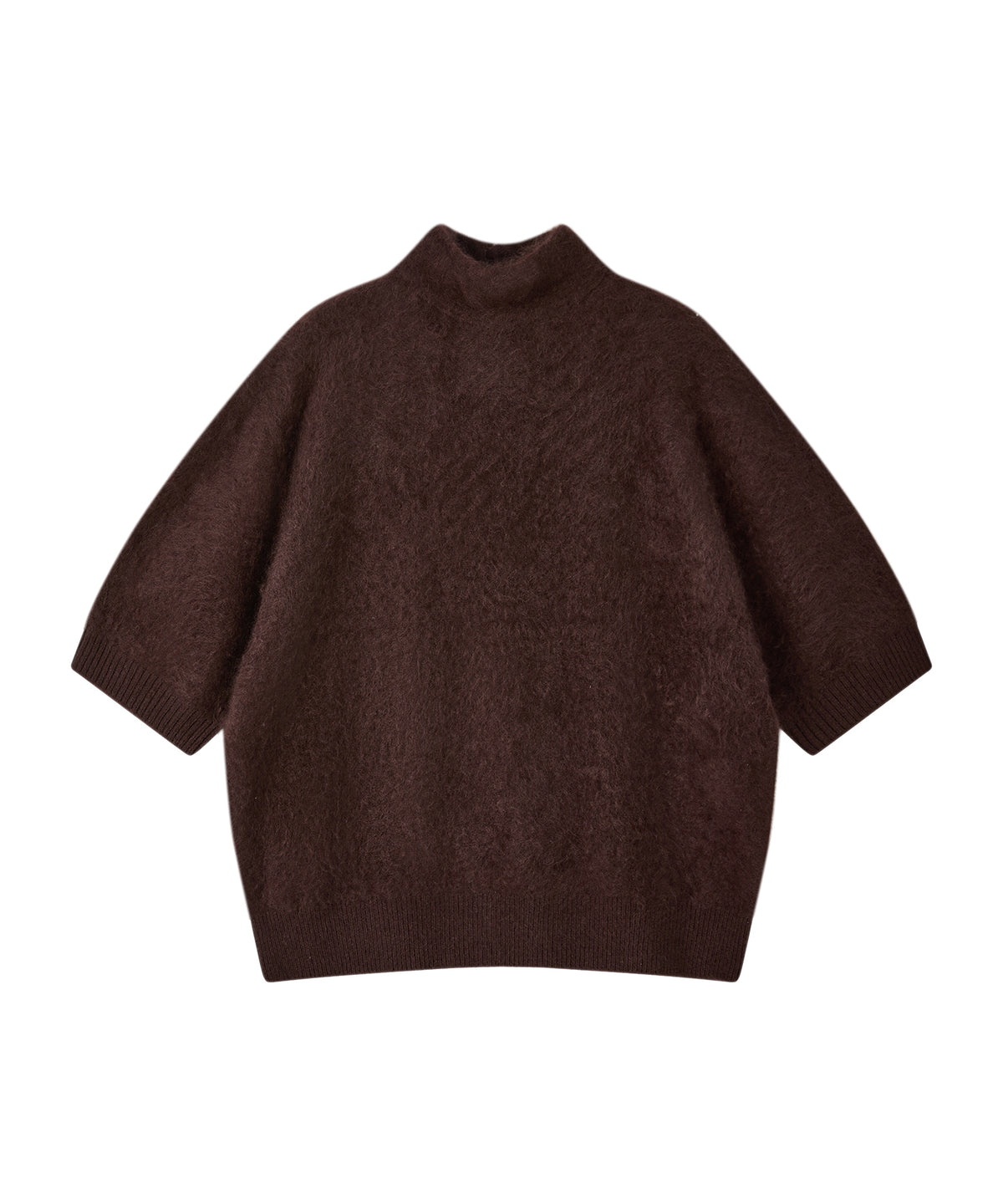 「10月下旬出荷予定」Brushed Cashmere-Blend Half Sleeve Knit Top